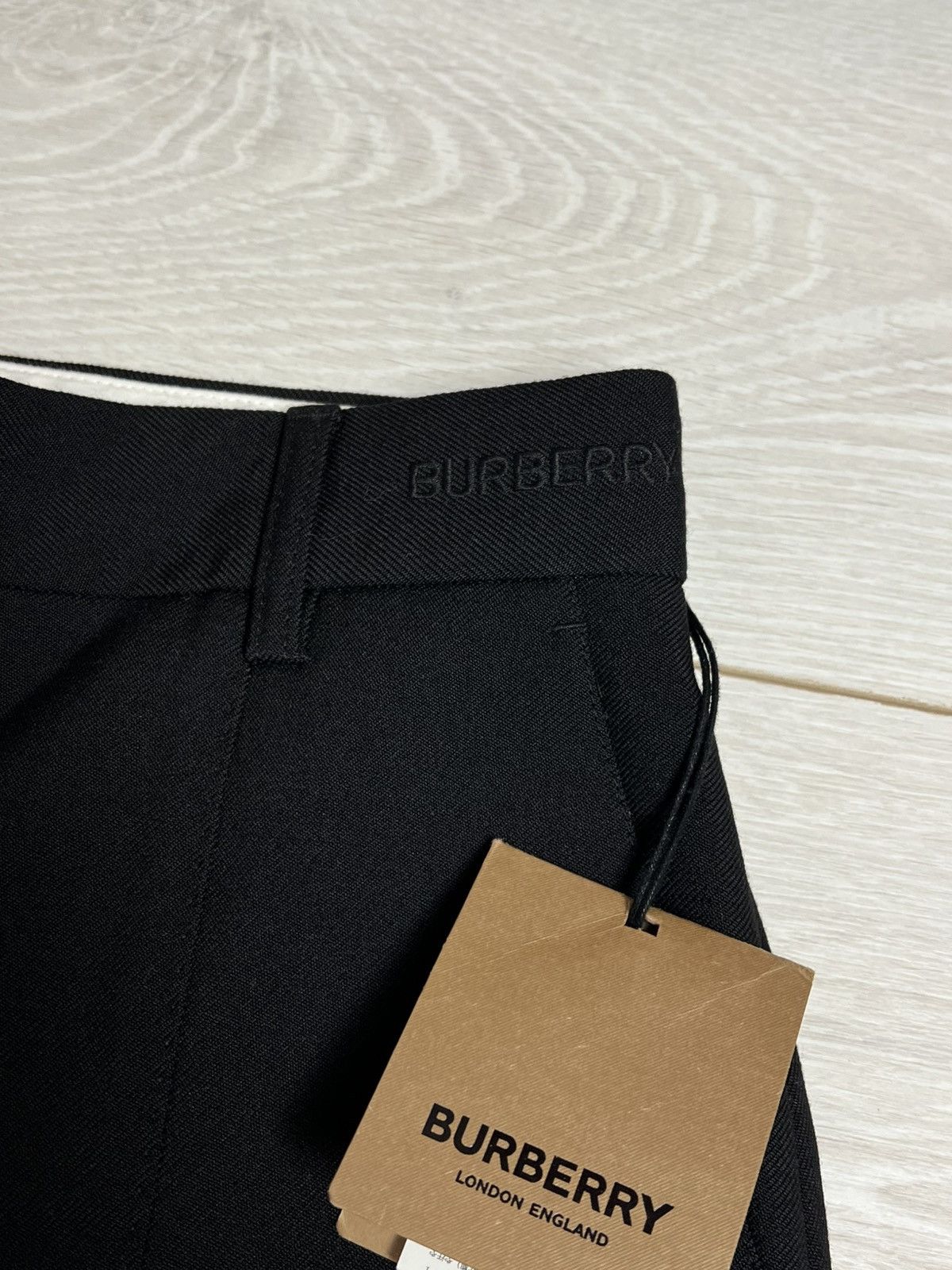 Burberry Burberry Laurel Wide-Leg Wool Trousers Black Logo Size 25" / US 0 / IT 36 - 4 Thumbnail