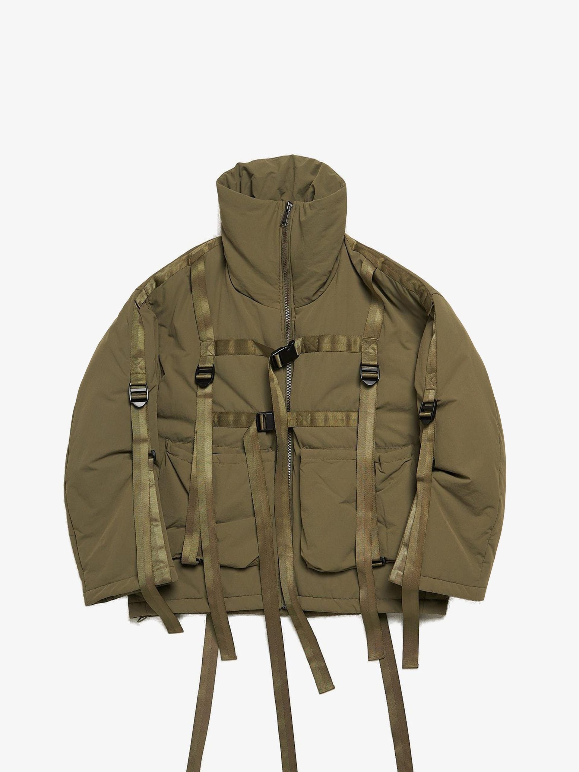 A. A. Spectrum Khaki Clasps Zipped Nylon Downjacket Size US S / EU 44-46 / 1 - 1 Thumbnail