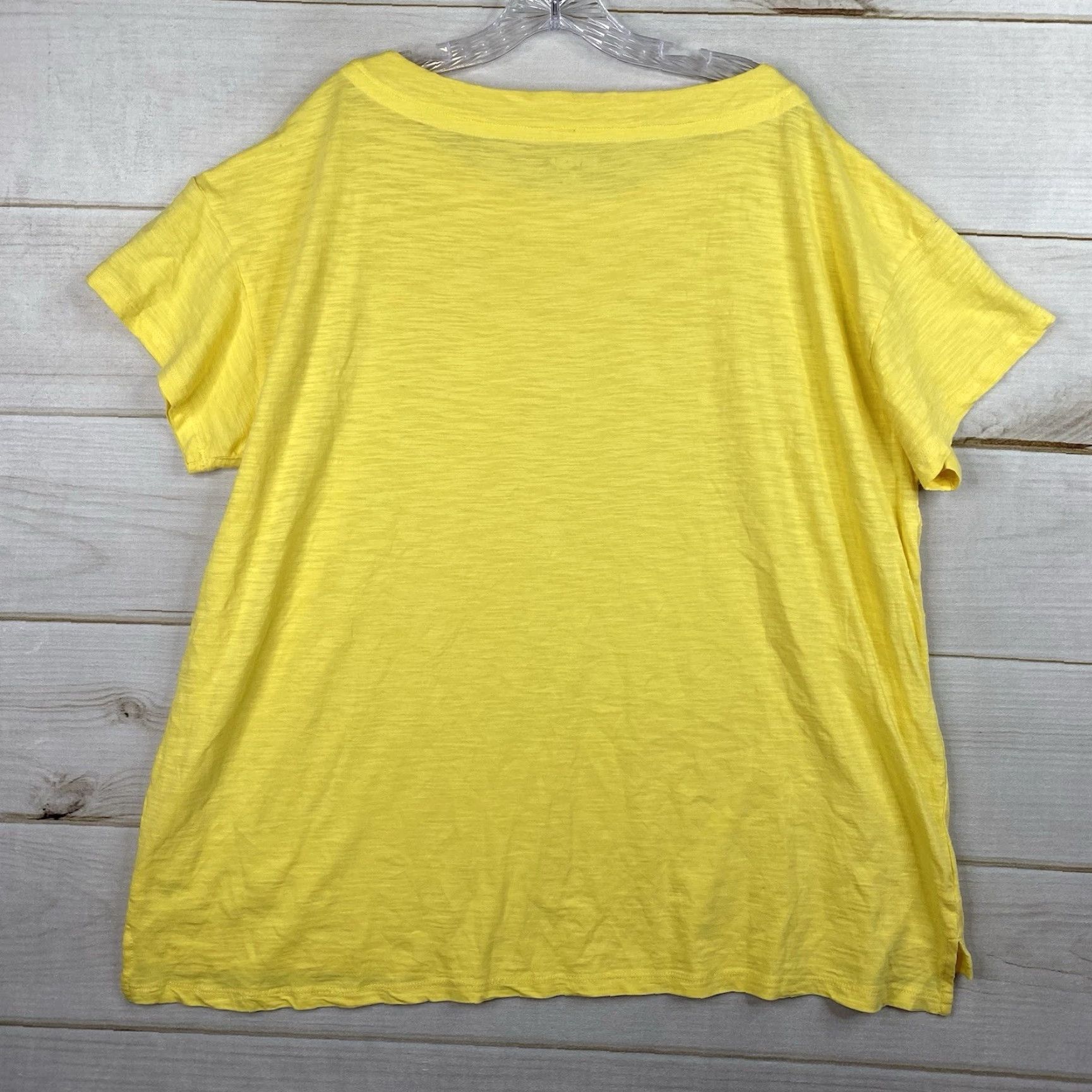Vintage KIM ROGERS T-Shirt Womens 1X Yellow Pineapples Short Sleeve Collared Split Neck Casual Beach Holiday Shirt Size XL / US 12-14 / IT 48-50 - 7 Thumbnail