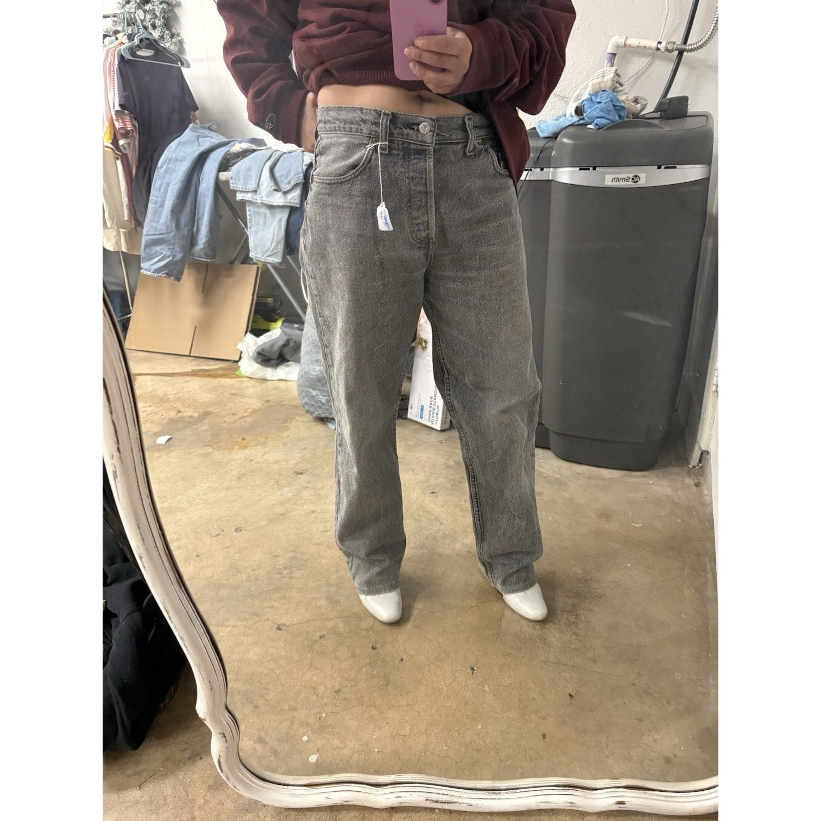 Levi's VTG Levi’s 518 Gray Dark Wash 90s Straight Jeans UK Made Size US 30 / EU 46 - 17 Thumbnail