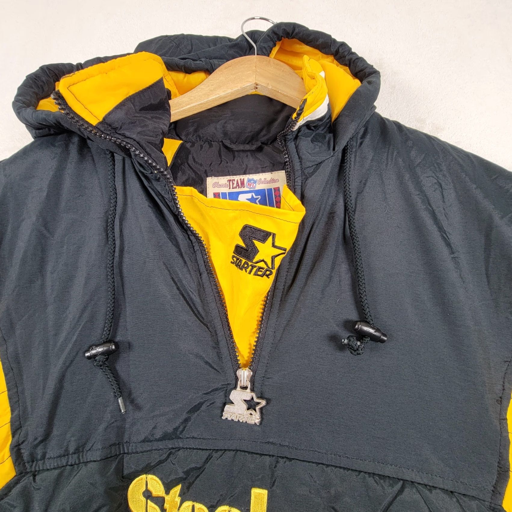 Starter VINTAGE Starter Pro Line Pittsburgh Steelers Puffer Jacket Men's M NFL Coat Black Nylon Lined 90s Size US M / EU 48-50 / 2 - 6 Thumbnail