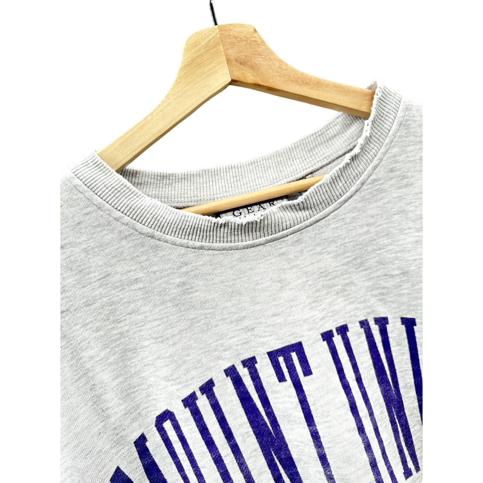 Vintage 1990's Mount Union College Distressed Reverse Weave Crewneck Size US XL / EU 56 / 4 - 5 Thumbnail