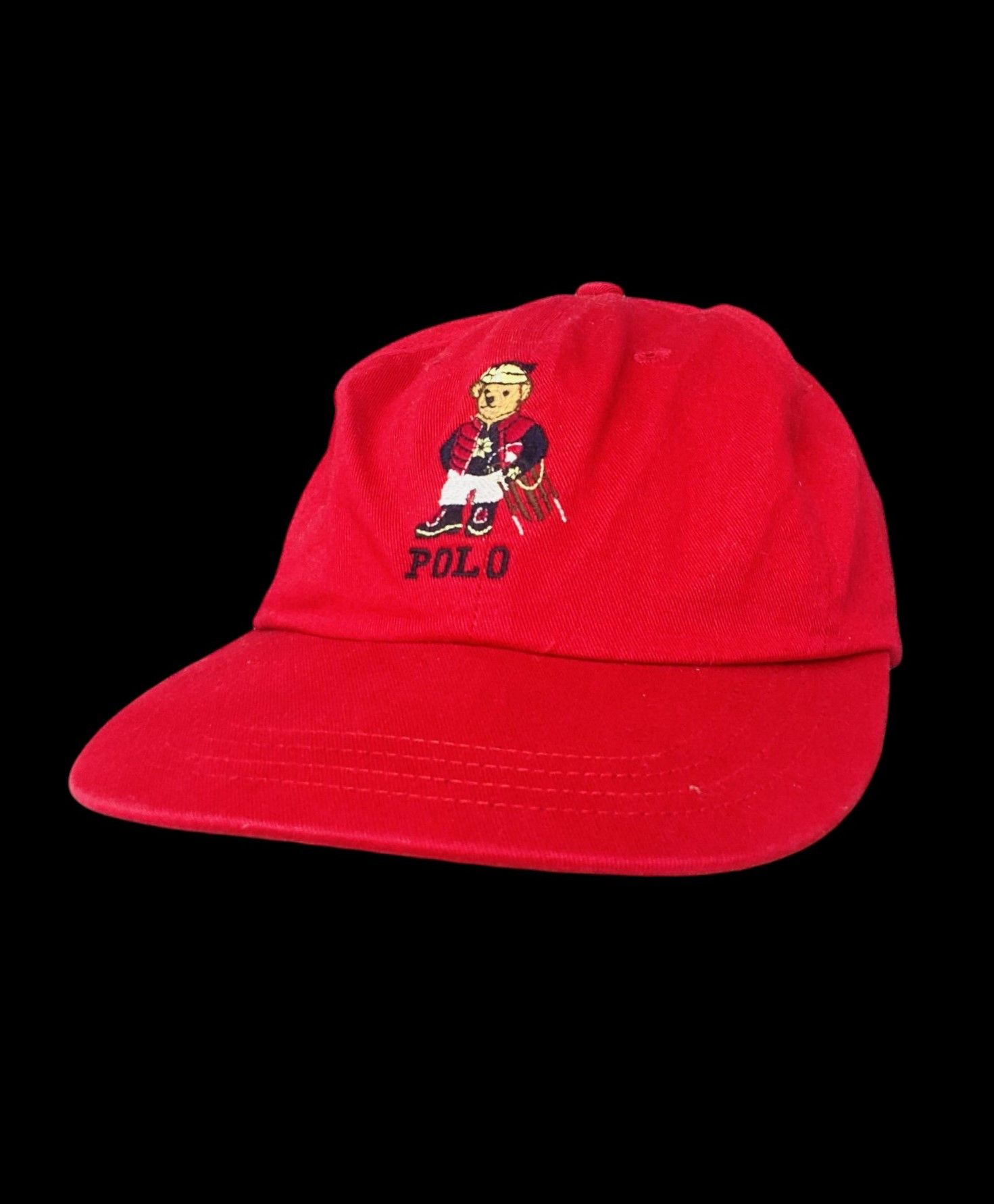 Polo Ralph Lauren Vintage Teddy Bear Red Baseball Cap Hat