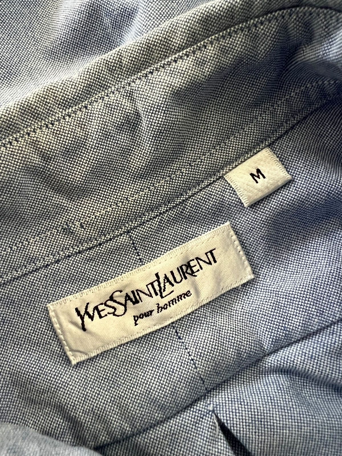 Yves Saint Laurent 1990s YSL Pour Homme Chambray Button Down Shirt Size US L / EU 52-54 / 3 - 9 Thumbnail