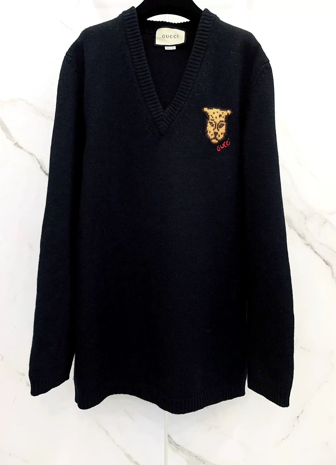 Gucci Gucci Embroidery Wool V-Neck Sweater Size US S / EU 44-46 / 1 - 4 Thumbnail