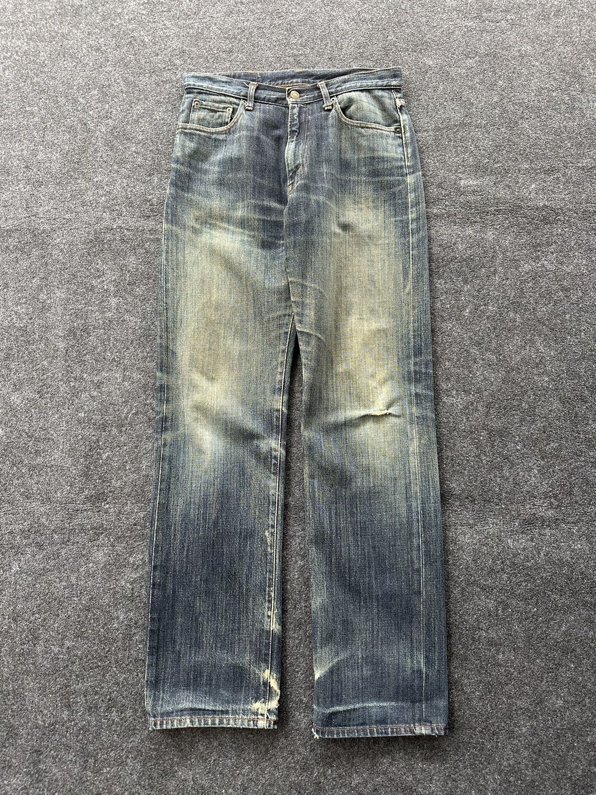Edwin Vintage Gold Rush Faded Wash Distressed Denim 31x33 D195 Size US 31 - 1 Thumbnail