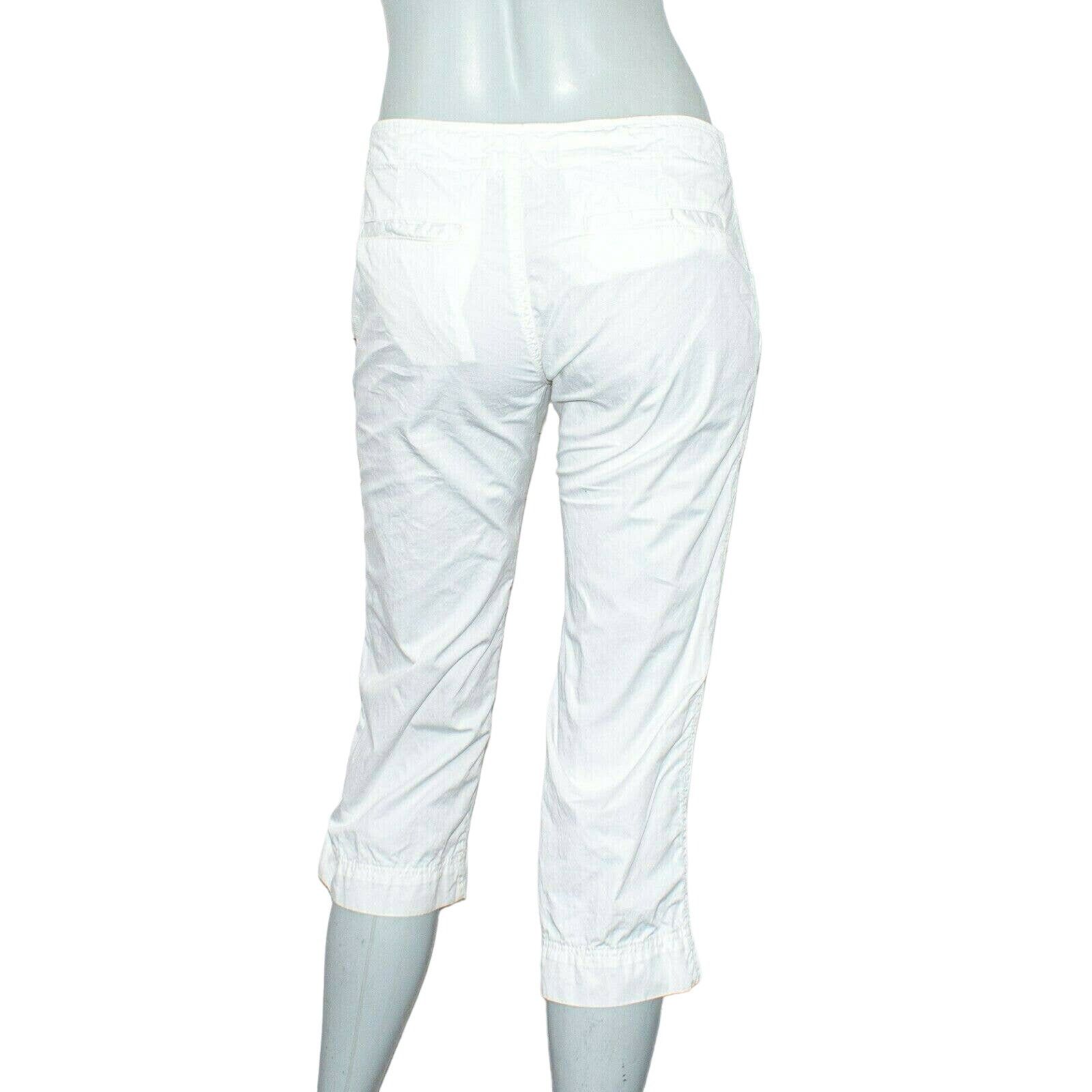 Nili Lotan NILI LOTAN Women's Cropped Drawstring Pants White Cotton Size 28" / US 6 / IT 42 - 5 Thumbnail