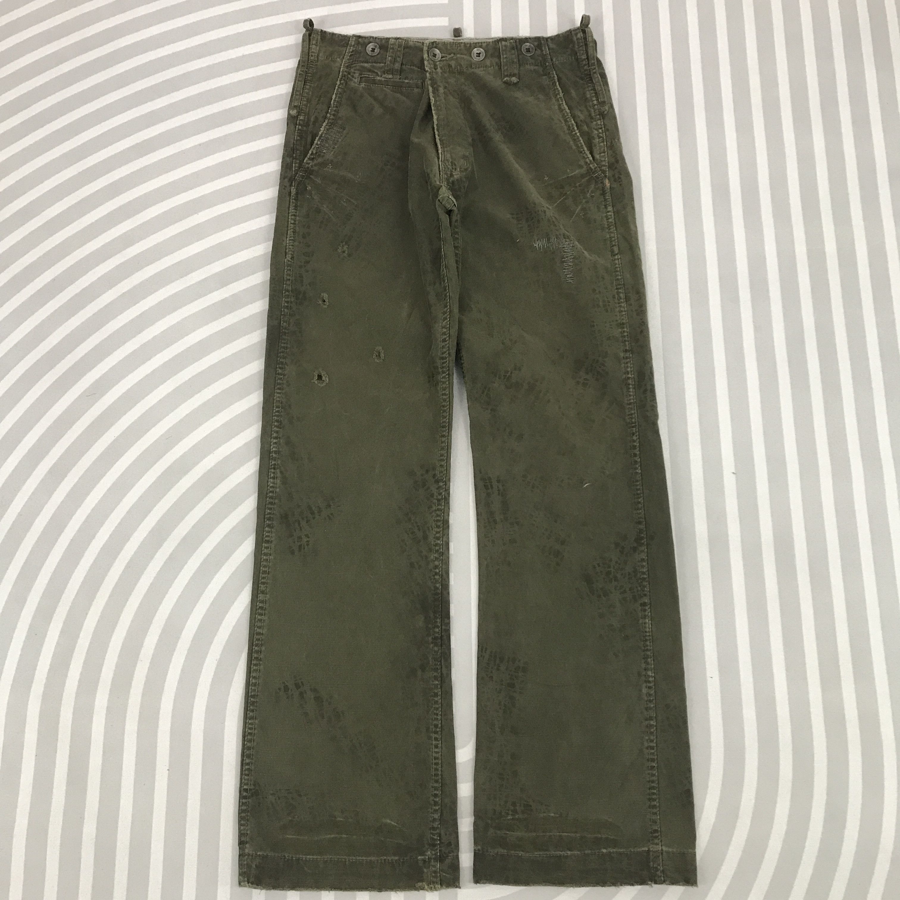Edwin × Vintage Vintage Edwin 505 Khaki Drak Green Distressed jeans Size US 30 / EU 46 - 1 Thumbnail