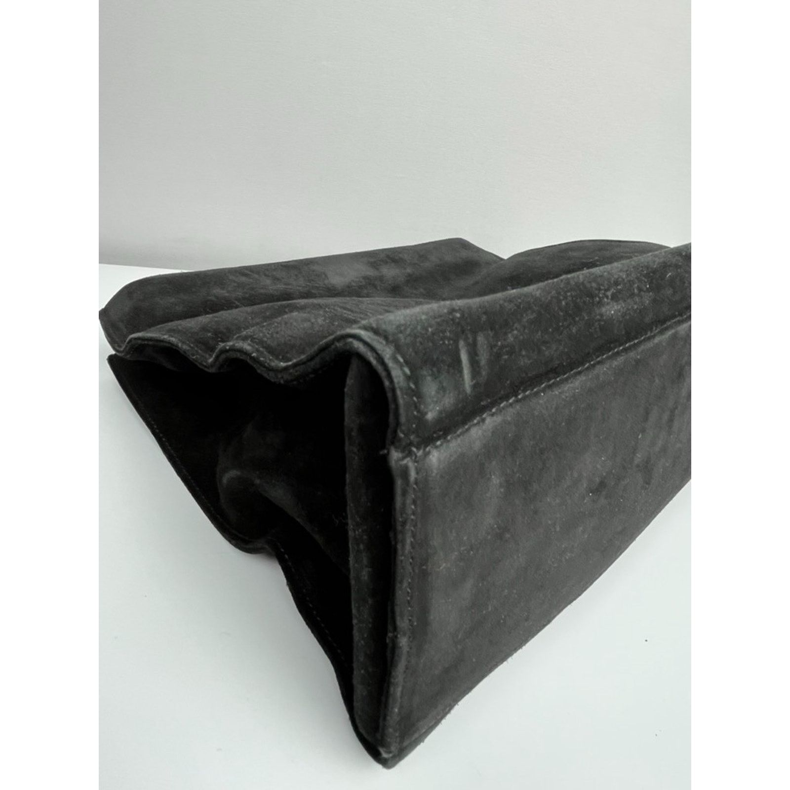 Gucci Gucci Black Suede Silver-Tone Handle Bag Vintage Size ONE SIZE - 15 Thumbnail