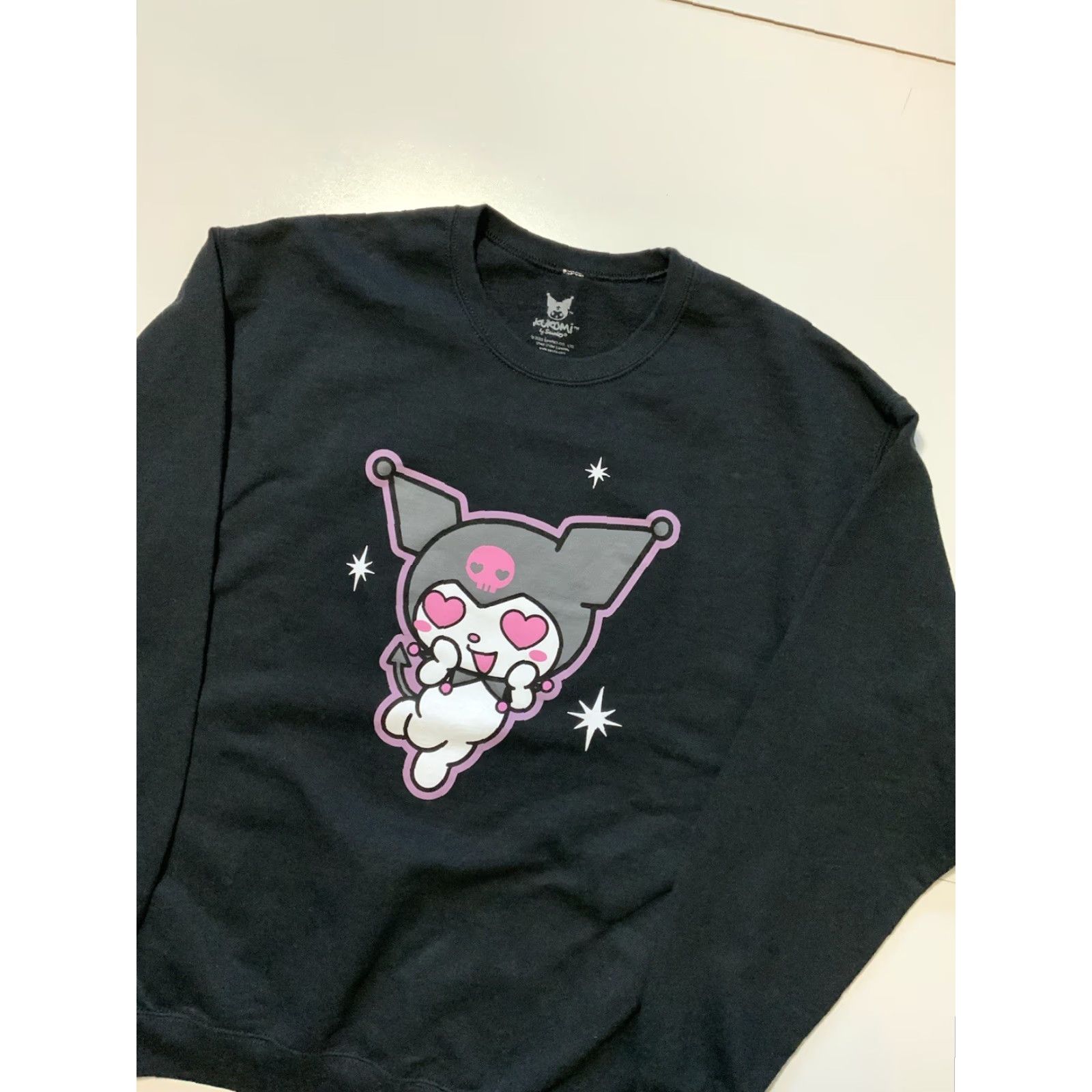 Vintage VINTAGE Kuromi By Sanrio BioWorld Anime Heart Skull Black Crewneck Sweatshirt Sz. L Unisex Adults Large Size Size US L / EU 52-54 / 3 - 3 Thumbnail