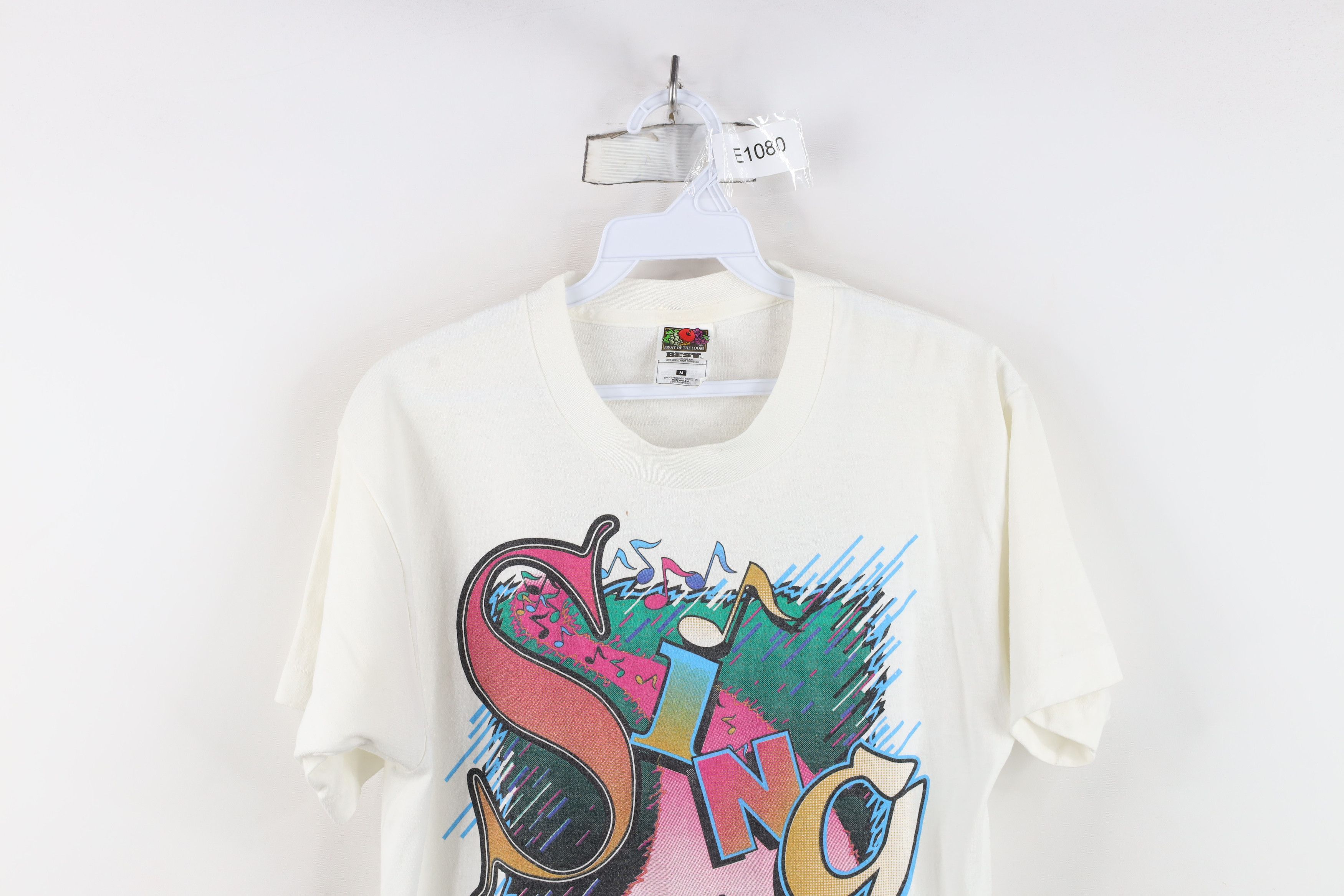 Vintage Vintage 90s Sing Unto the Lord Jesus T-Shirt White USA Size M / US 6-8 / IT 42-44 - 2 Thumbnail
