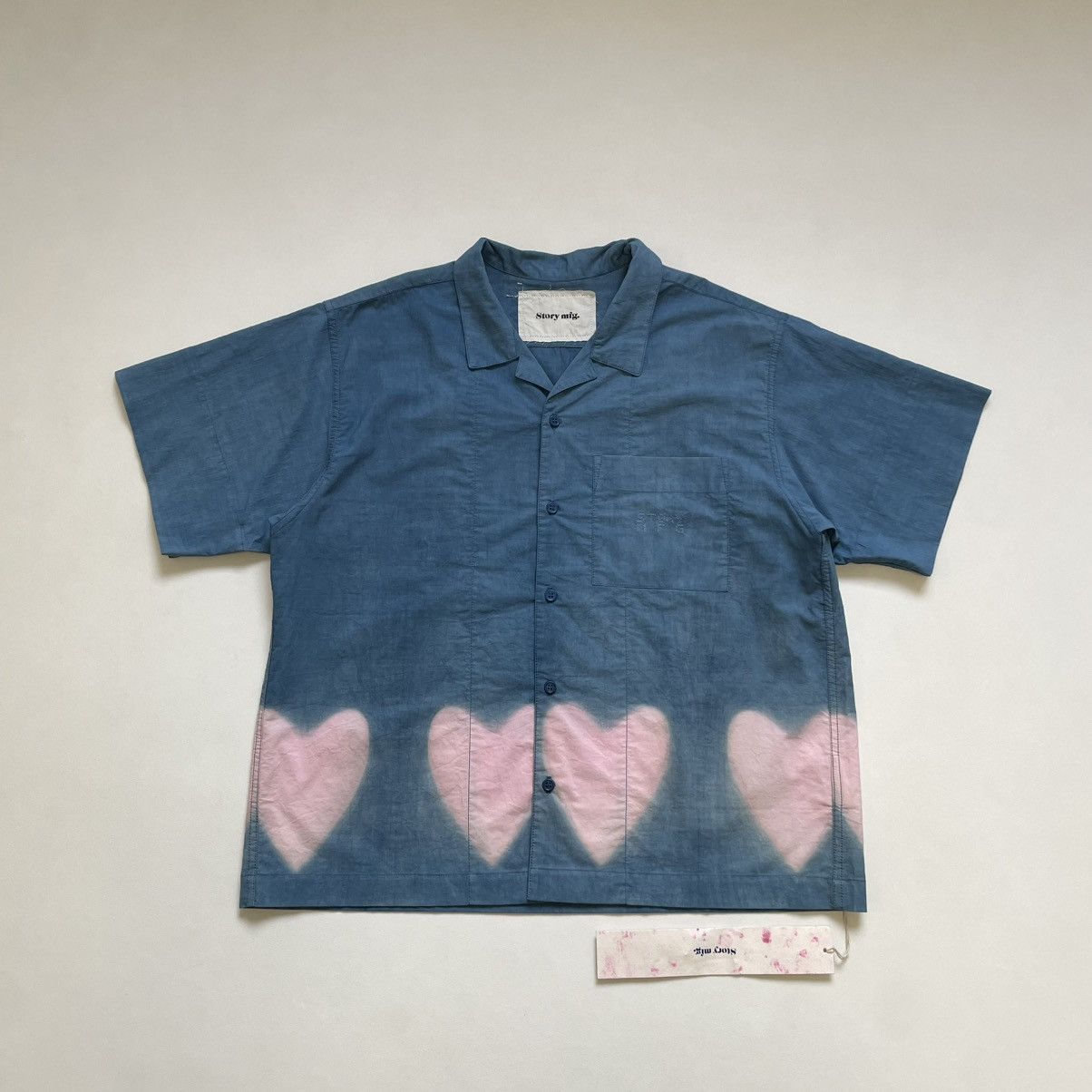 Story Mfg. ‘Heart Clamp’ Blue/Pink Tie Dye Shirt Size US M / EU 48-50 / 2 - 1 Thumbnail