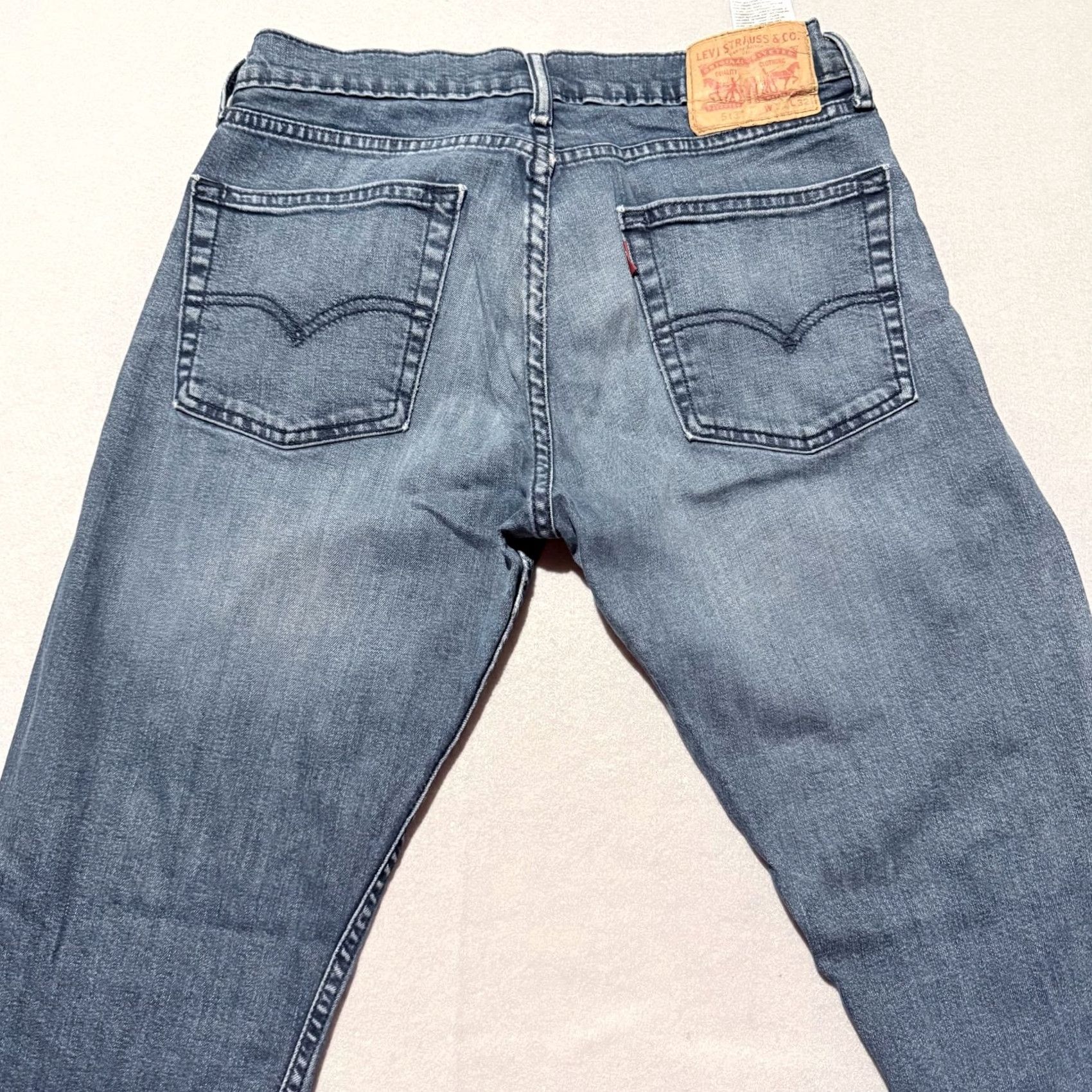 Levi's Levi's 513 Jeans Slim Straight Men's Blue Denim Mid-Rise Zip Fly - 31X32 | Levi's Slim Straight Jeans 513 Men Blue Denim Mid-Rise Zip Fly 31 32 Size US 31 - 4 Thumbnail