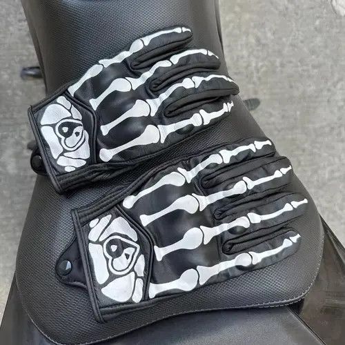 Other Gothic Punk Skull Skeleton Moto Motorcycle Gloves Size 34 - 3 Thumbnail