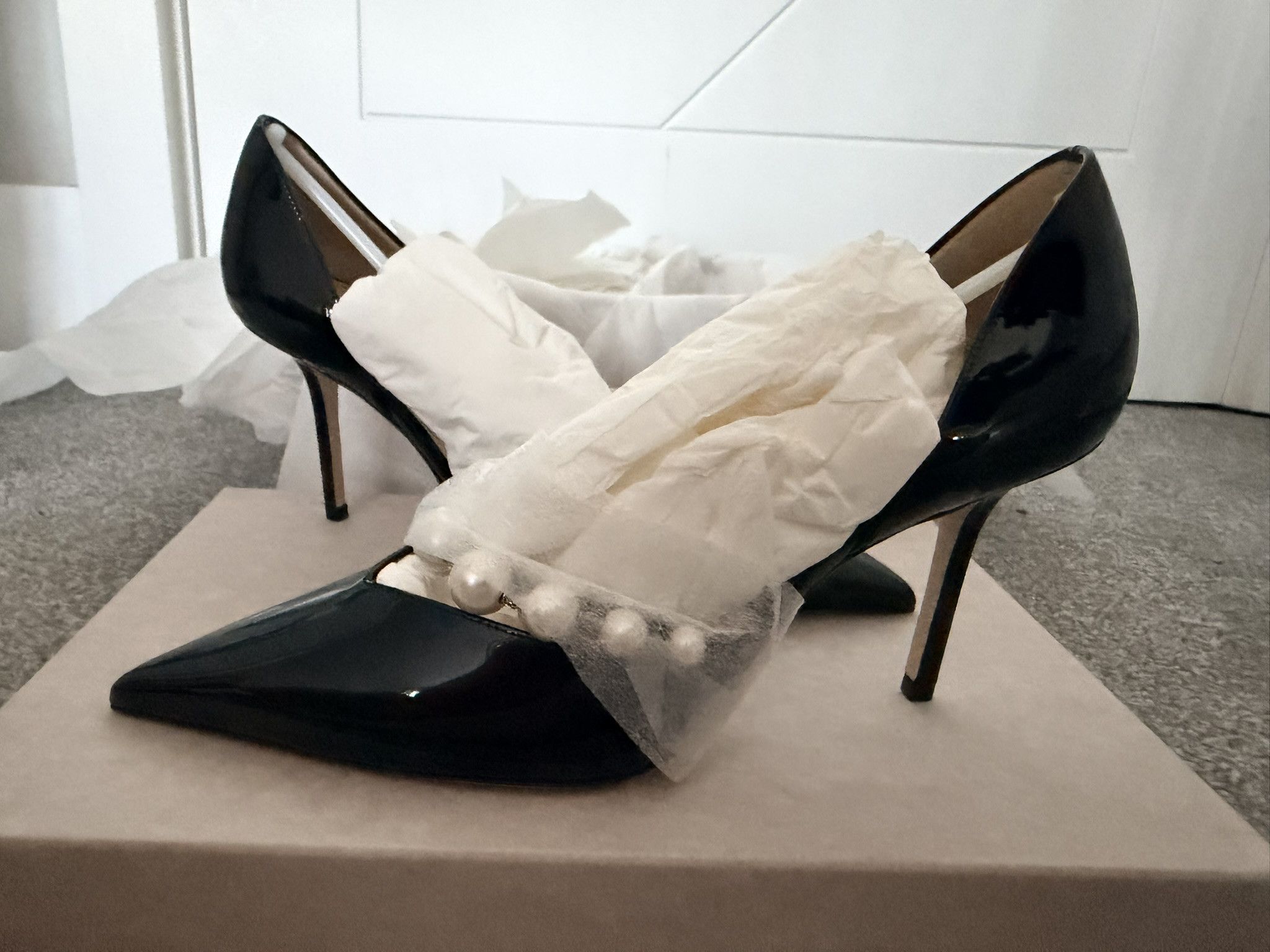 Jimmy Choo Jimmy Choo Aurelie 85 l 39 Black/ White Size US 9 / IT 39 - 1 Thumbnail