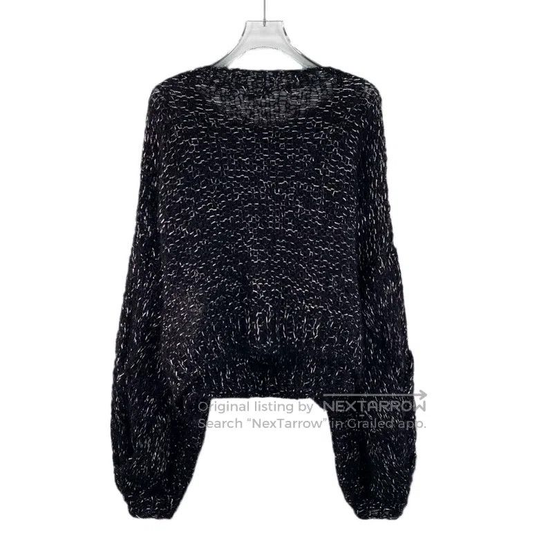 Loewe Loewe Black Mohair Crew Neck Long-Sleeve Knit Sweater Size XS / US 0-2 / IT 36-38 - 2 Thumbnail