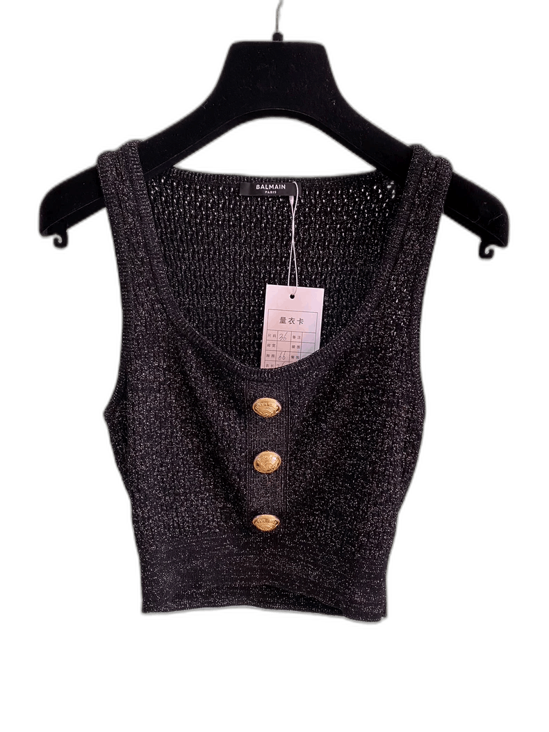Balmain Balmain Metallic Button Sleeveless Top Size ONE SIZE - 1 Thumbnail