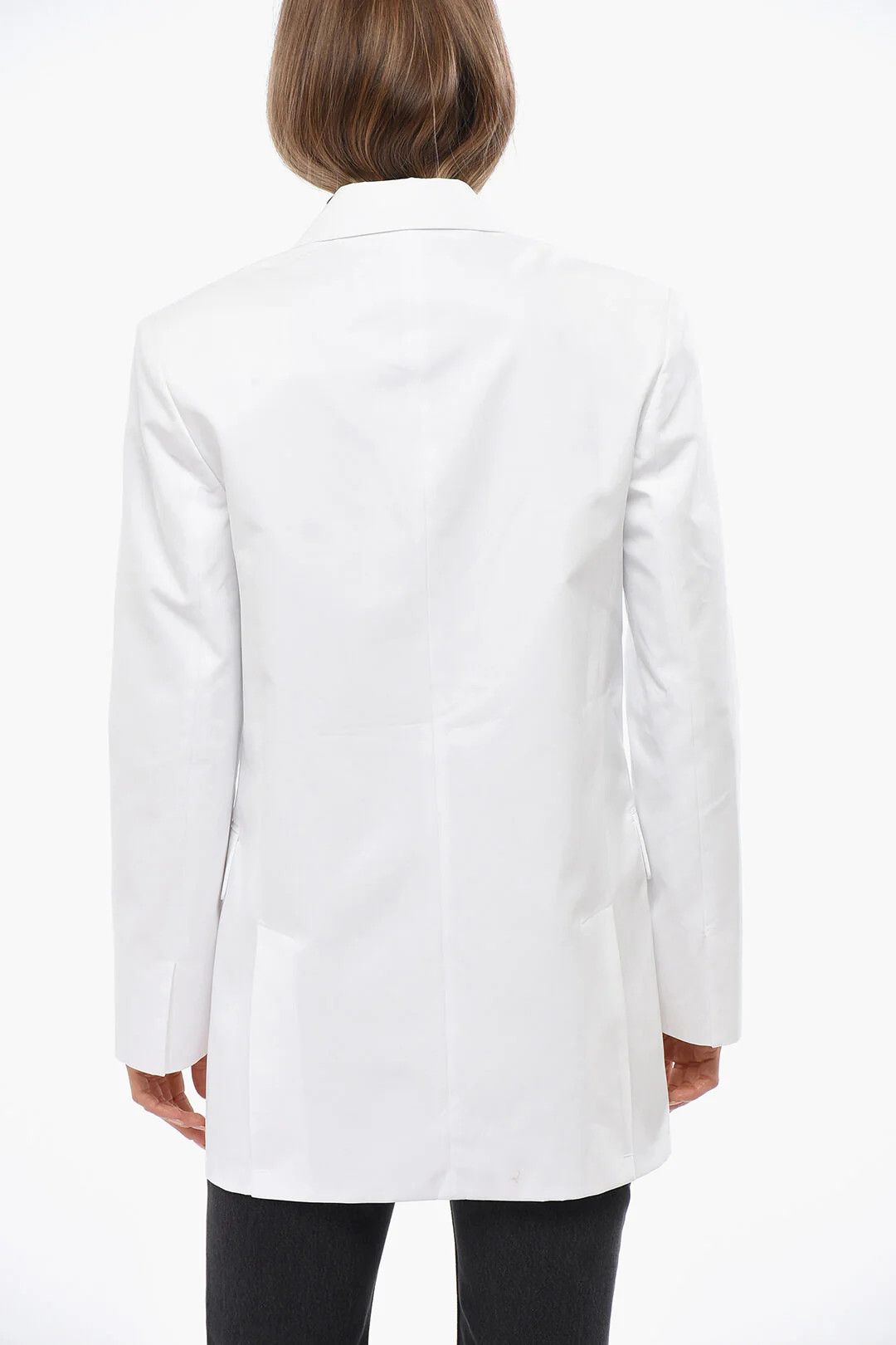 Valentino og1mm0426 Cotton Double-Breasted Blazer in White Size XS / US 0-2 / IT 36-38 - 2 Thumbnail
