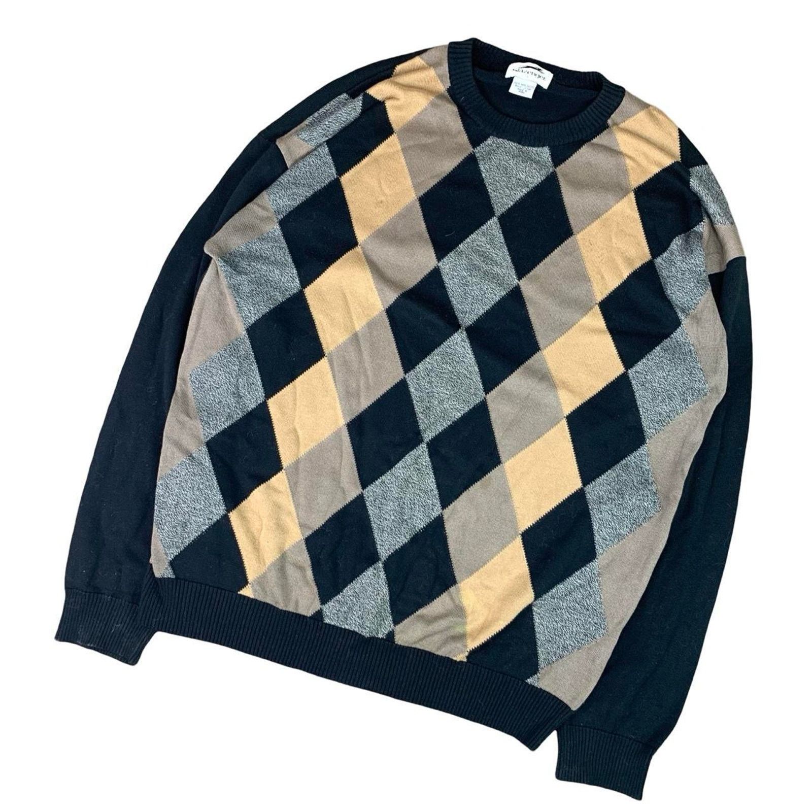 Vintage Vintage Slazenger Argyle Knit Golfers Sweater Size US L / EU 52-54 / 3 - 1 Thumbnail