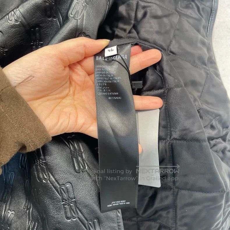 Balenciaga Balenciaga Double Blpgo Printed Leather Jacket Size US S / EU 44-46 / 1 - 5 Thumbnail