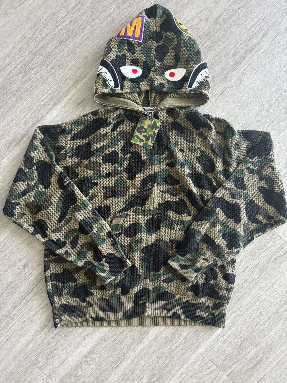 Bape Bape knit first camo shark full zip Size US M / EU 48-50 / 2 - 1 Thumbnail