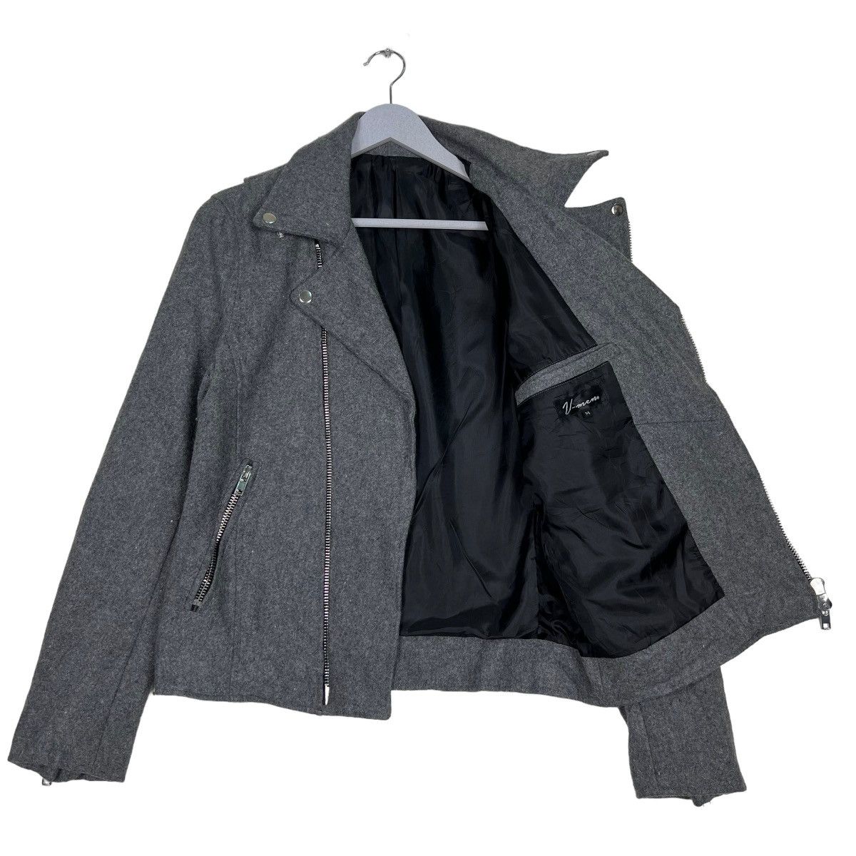 Japanese Brand 🔥 VMEN WOOL DOUBLE COLAR MOTO RIDER JACKET Size US M / EU 48-50 / 2 - 9 Thumbnail