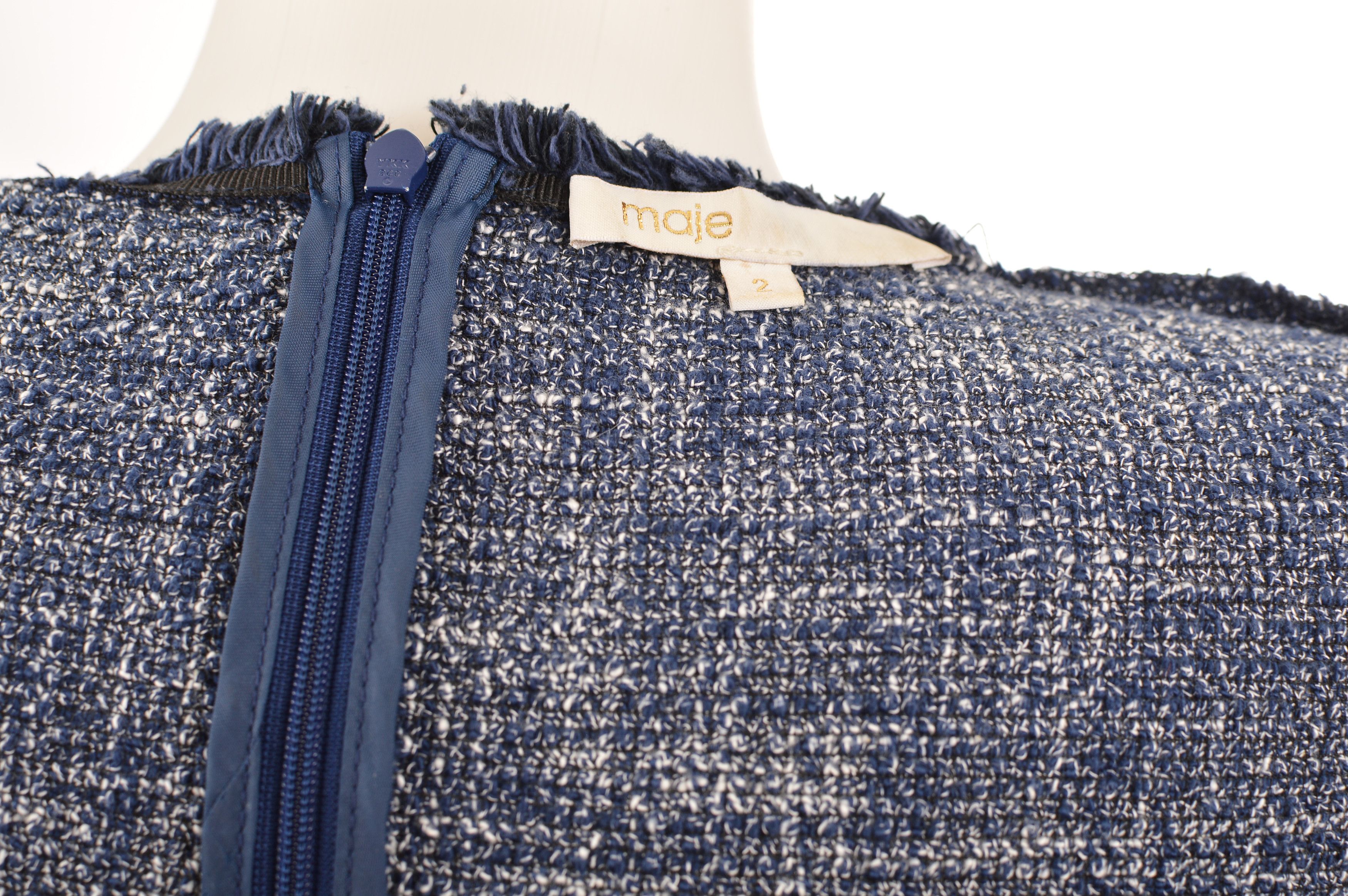 Maje Maje Rought Tweed Blue Dress Size M / US 6-8 / IT 42-44 - 8 Thumbnail