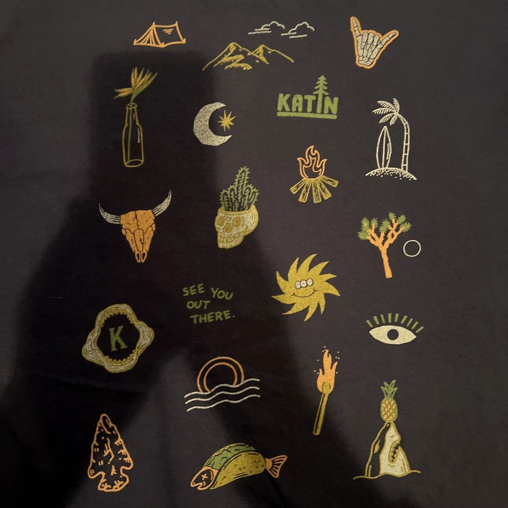 Katin VINTAGE Katin Shirt M Blue Surfers Graphic Print 90s See You Out There Pineapple Cactus Moon Fish Taco Shark Limited Edition Mens Size US M / EU 48-50 / 2 - 2 Thumbnail