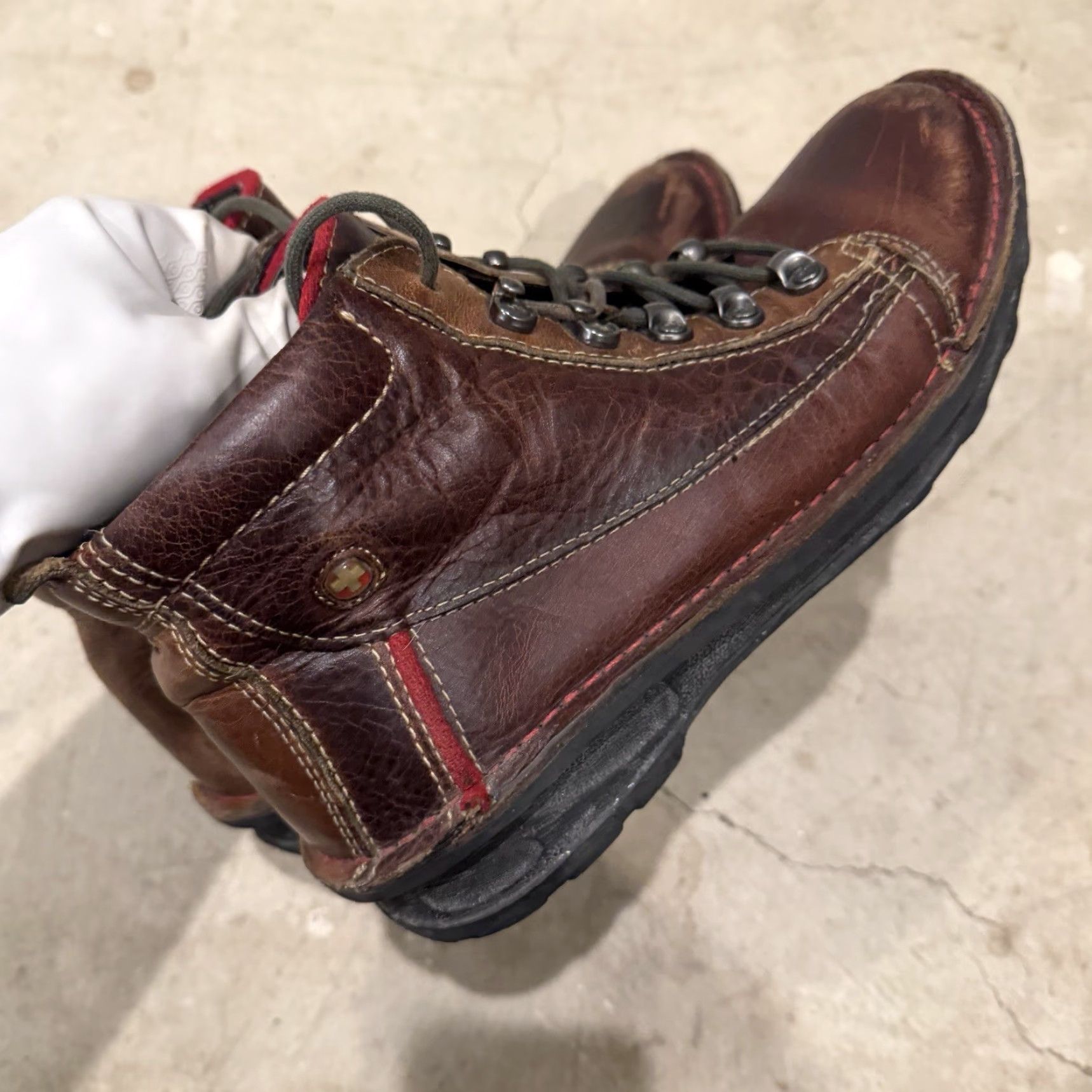 Vintage Wenger Swiss Army Womens Brown Leather Ankle Boots Lace Up Size US 9 Boots Women Brown Leather Ankle Lace Up Size US 9 Wenger Swiss Army Womens Size US 9 / IT 39 - 4 Thumbnail