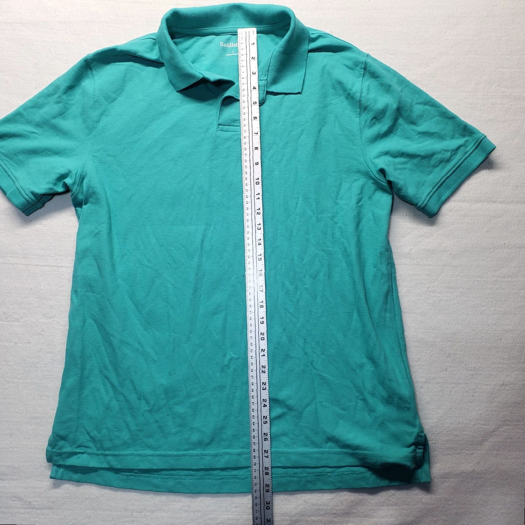 Vintage Saddlebred Polo Shirt Solid Light Blue Blue Polo Tee Shirt Short Sleeve Adult Men's L Large Size US L / EU 52-54 / 3 - 6 Thumbnail