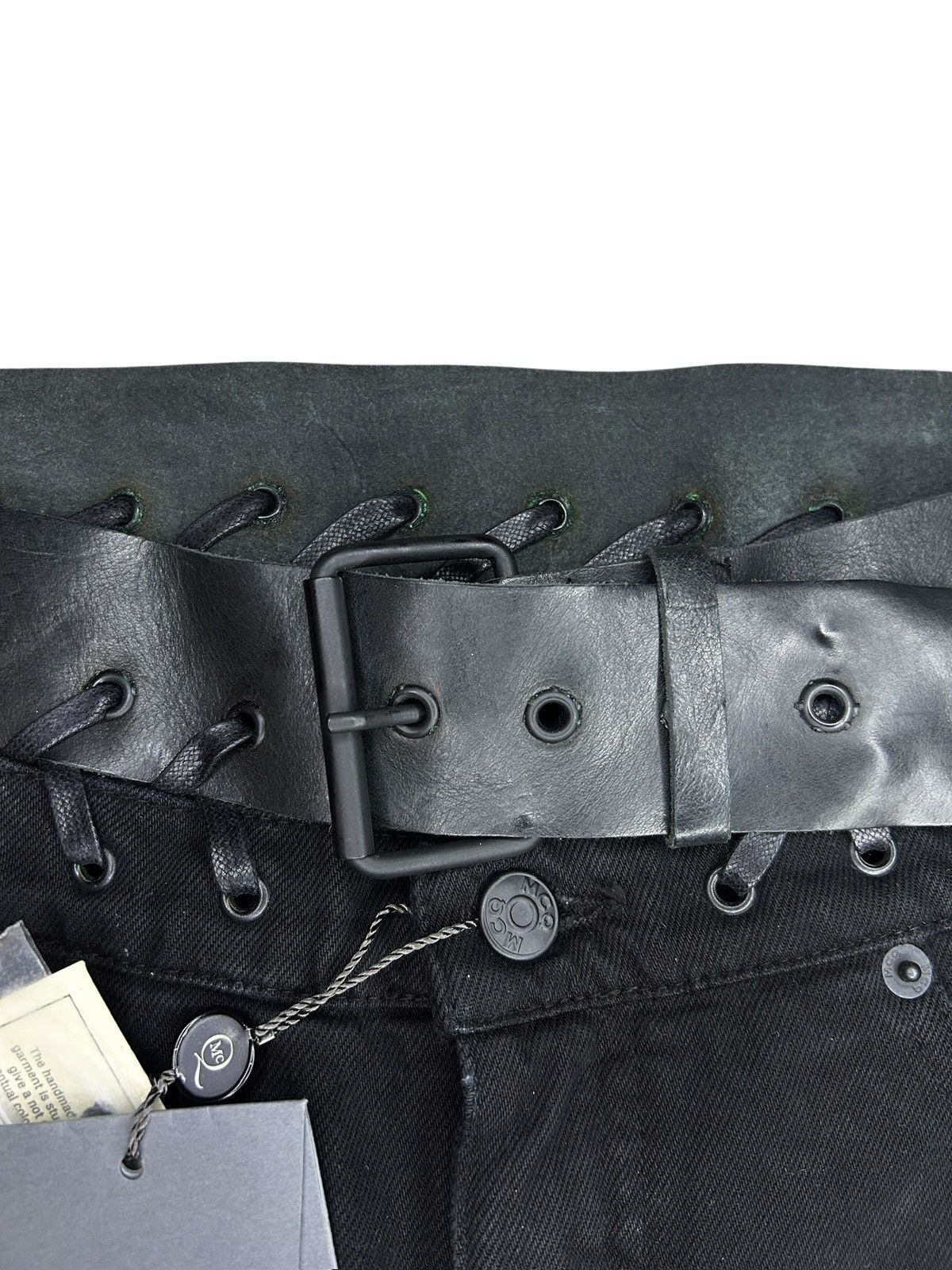 McQ Alexander McQueen 00s Leather Belted Jeans Size 26" / US 2 / IT 38 - 7 Thumbnail