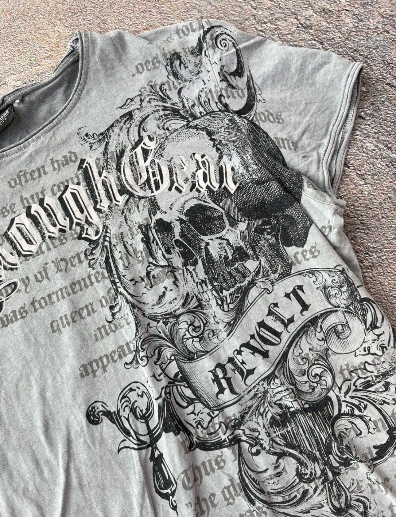 Affliction × Japanese Brand Y2K skull Japan archival Avant Garde washed style crazy tee Size US L / EU 52-54 / 3 - 2 Thumbnail