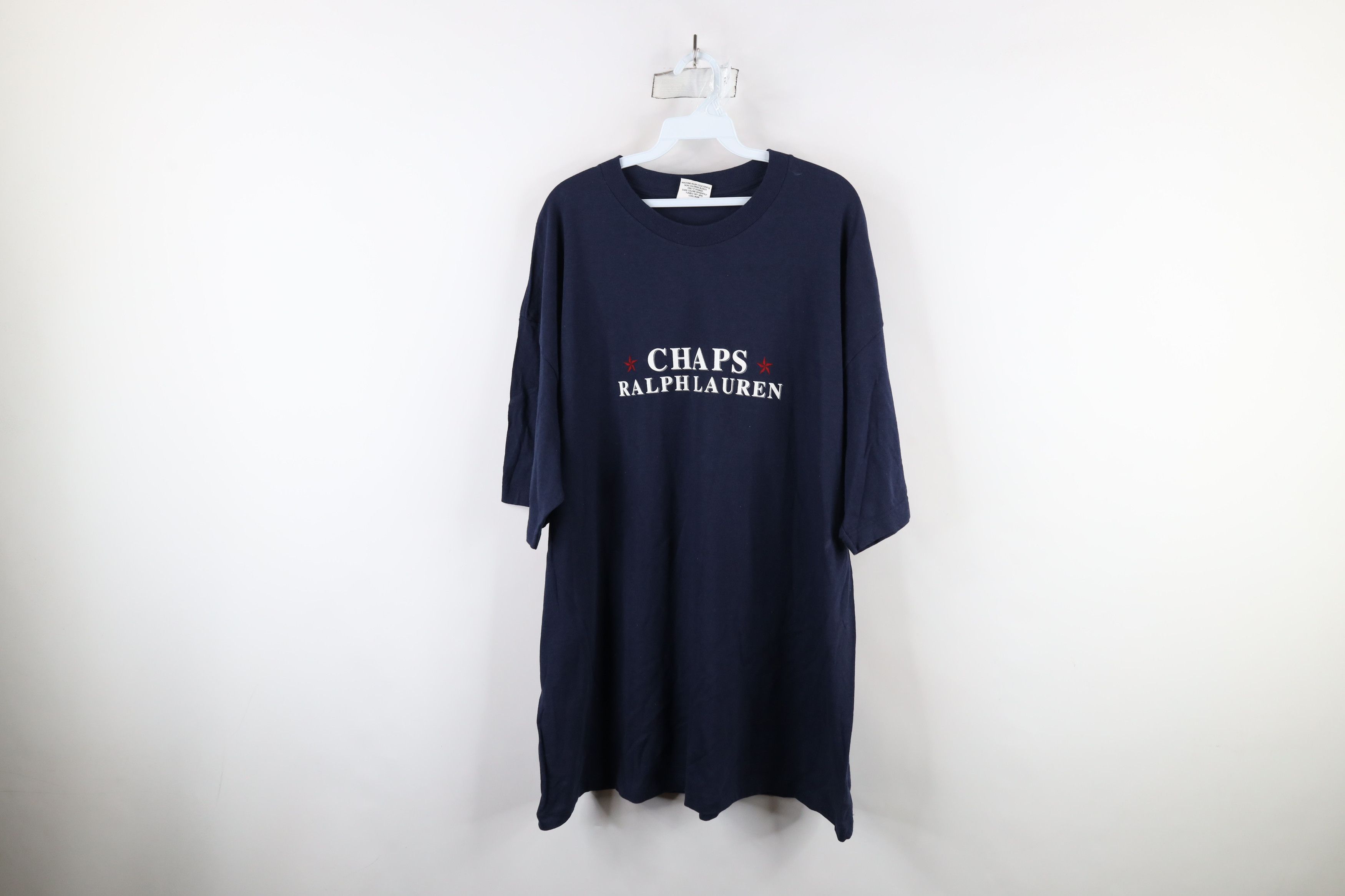 Ralph Lauren × Vintage Vintage 90s Chaps Ralph Lauren Short Sleeve T-Shirt Blue Size US XL / EU 56 / 4 - 1 Thumbnail