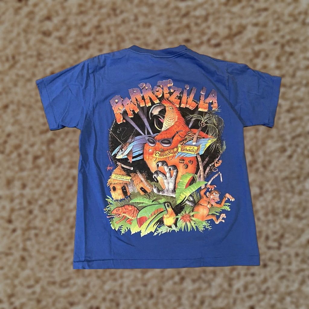 Vintage VINTAGE Caribbean Soul Parrotzilla Jimmy Buffet USA Made Blue T-Shirt Adult L Mens Size US L / EU 52-54 / 3 - 1 Thumbnail