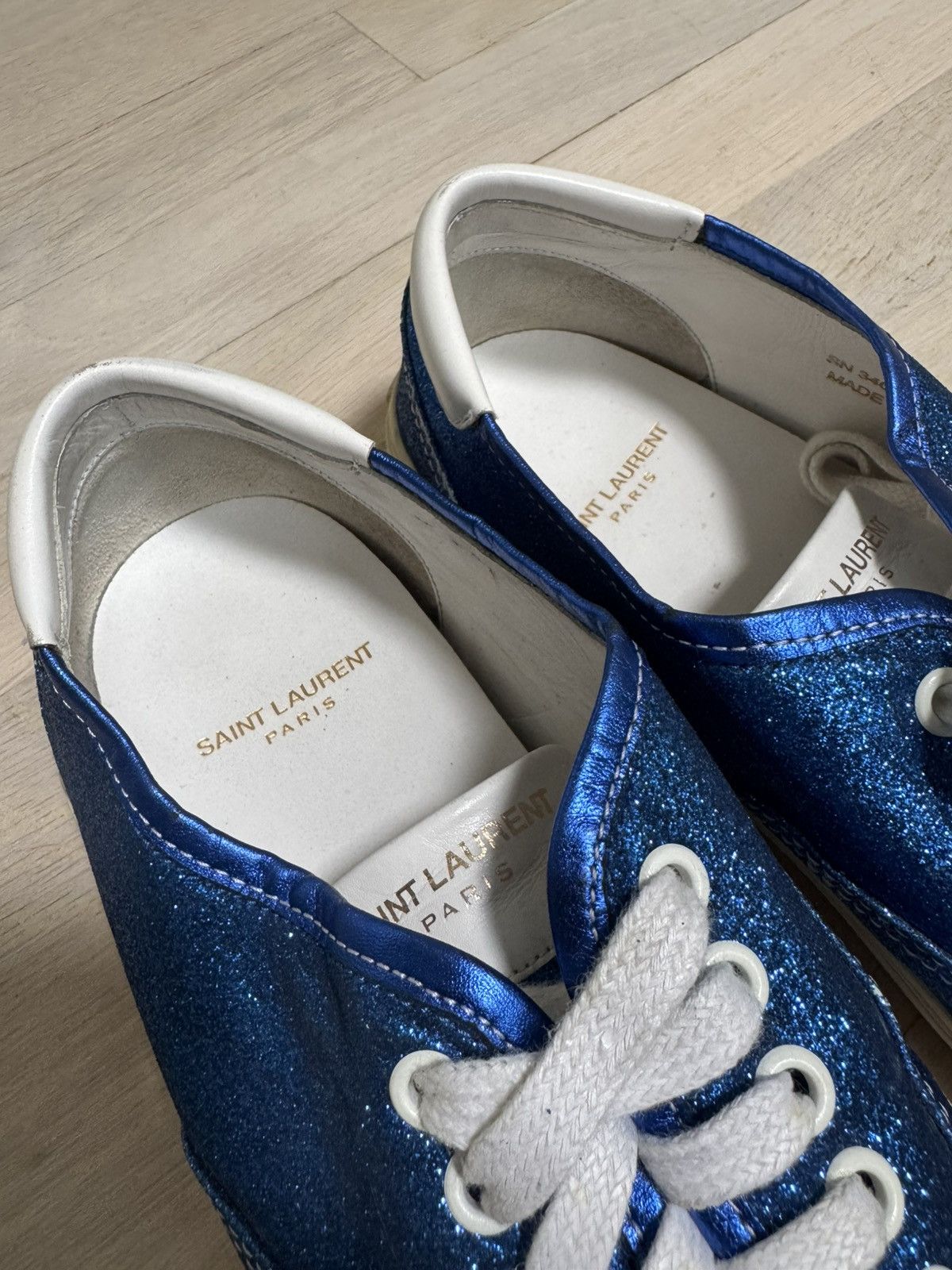 Saint Laurent Paris SS14 Hedi Era SLP Skate Shoe Blue Glitter Size US 8 / EU 41 - 7 Thumbnail