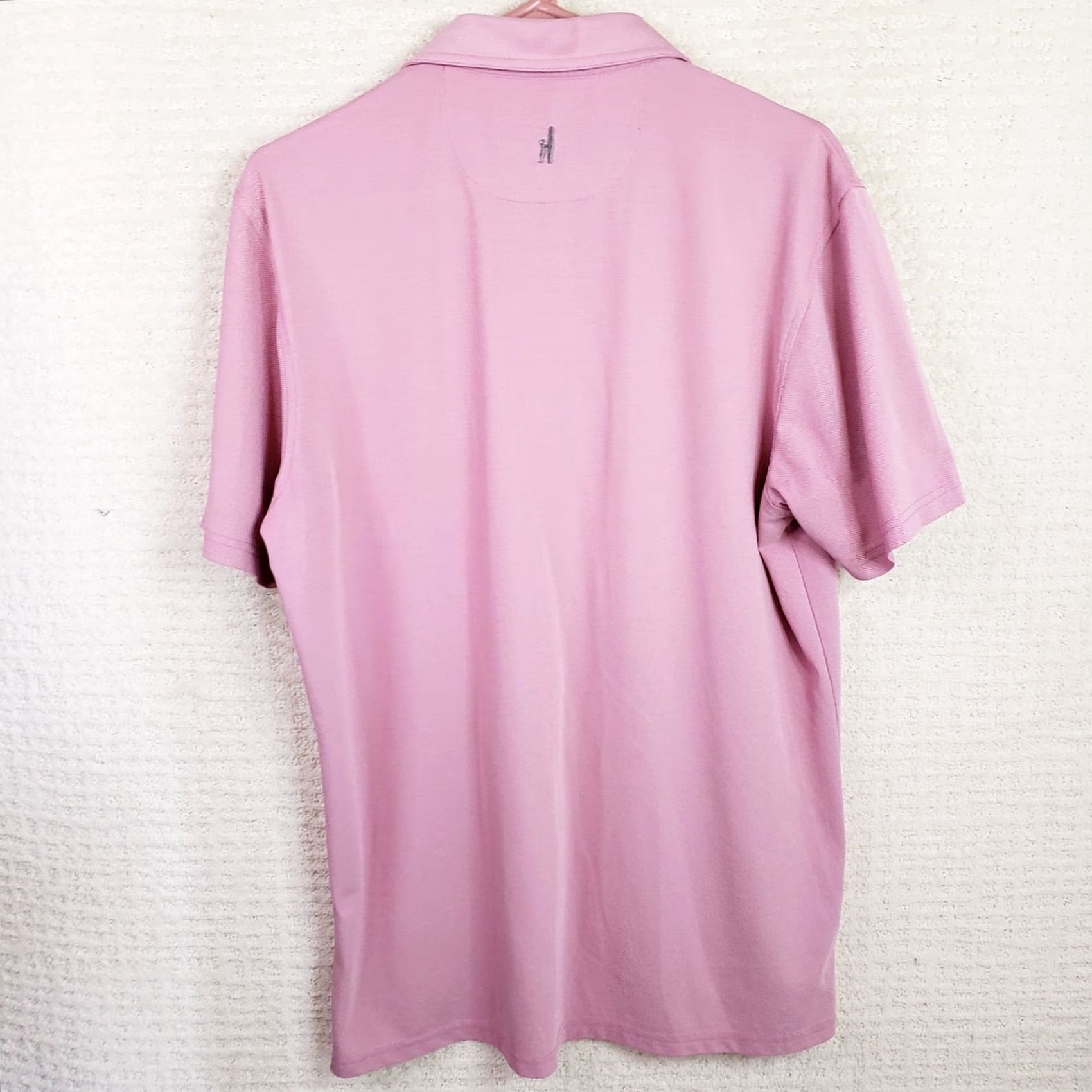 johnnie-O johnnie-O Polo Shirt Mens M Pink Short Sleeve Pullover Polyester Knit Striped Logo Cross Creek Plantation Size US M / EU 48-50 / 2 - 7 Thumbnail