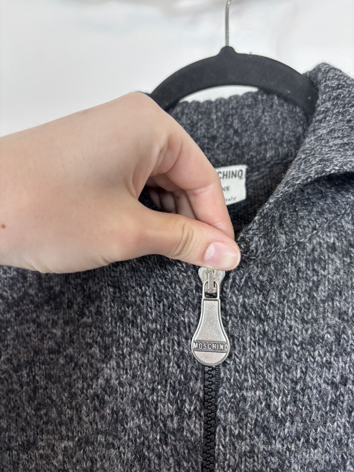 Moschino Vintage 1990s Moschino Women’s Grey Wool Full Zip Sweater Size M / US 6-8 / IT 42-44 - 5 Thumbnail