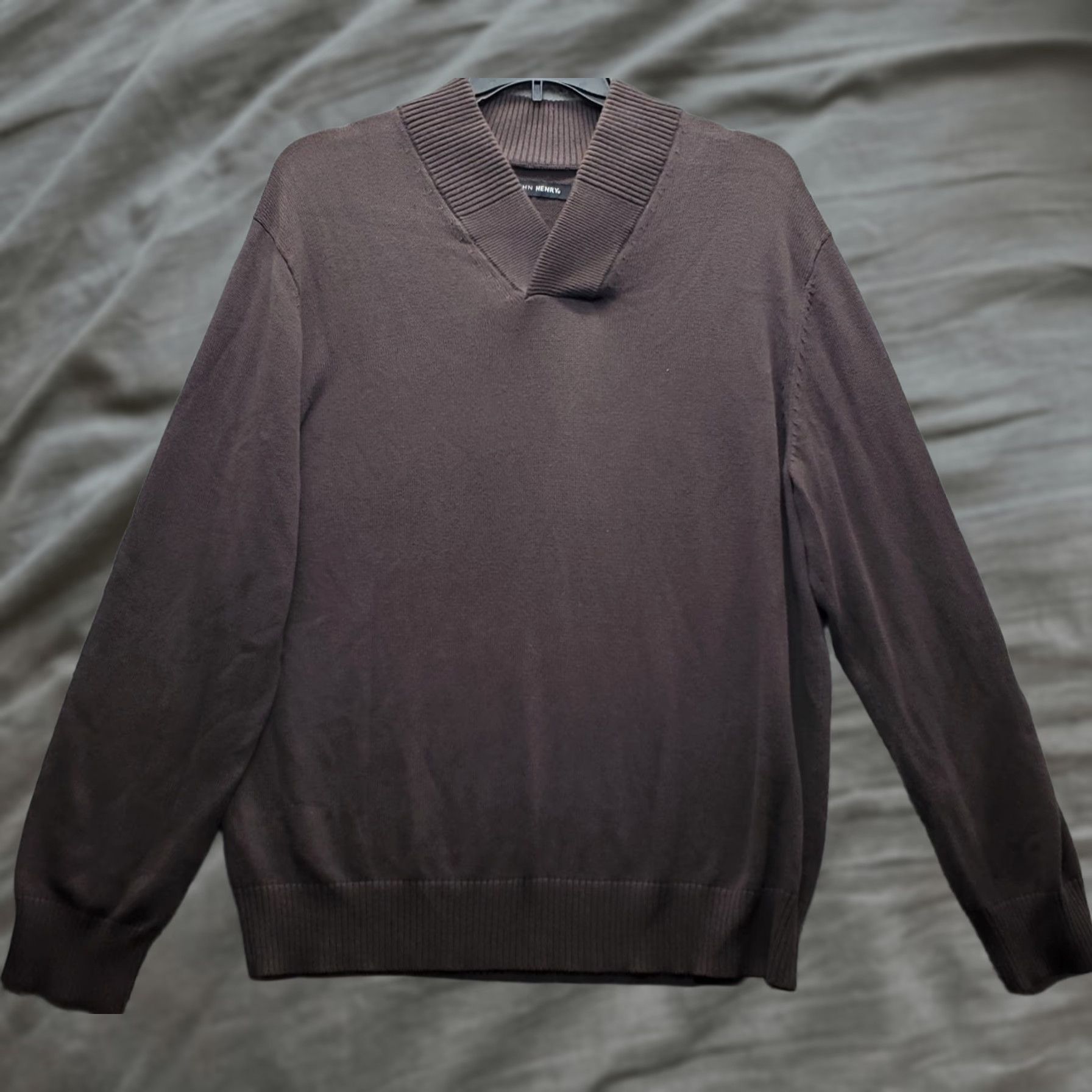 Vintage John Henry Sweater Mens XL Brown Cotton Knitted Raglan Sleeve V-Neck Pullover Size US XL / EU 56 / 4 - 1 Thumbnail
