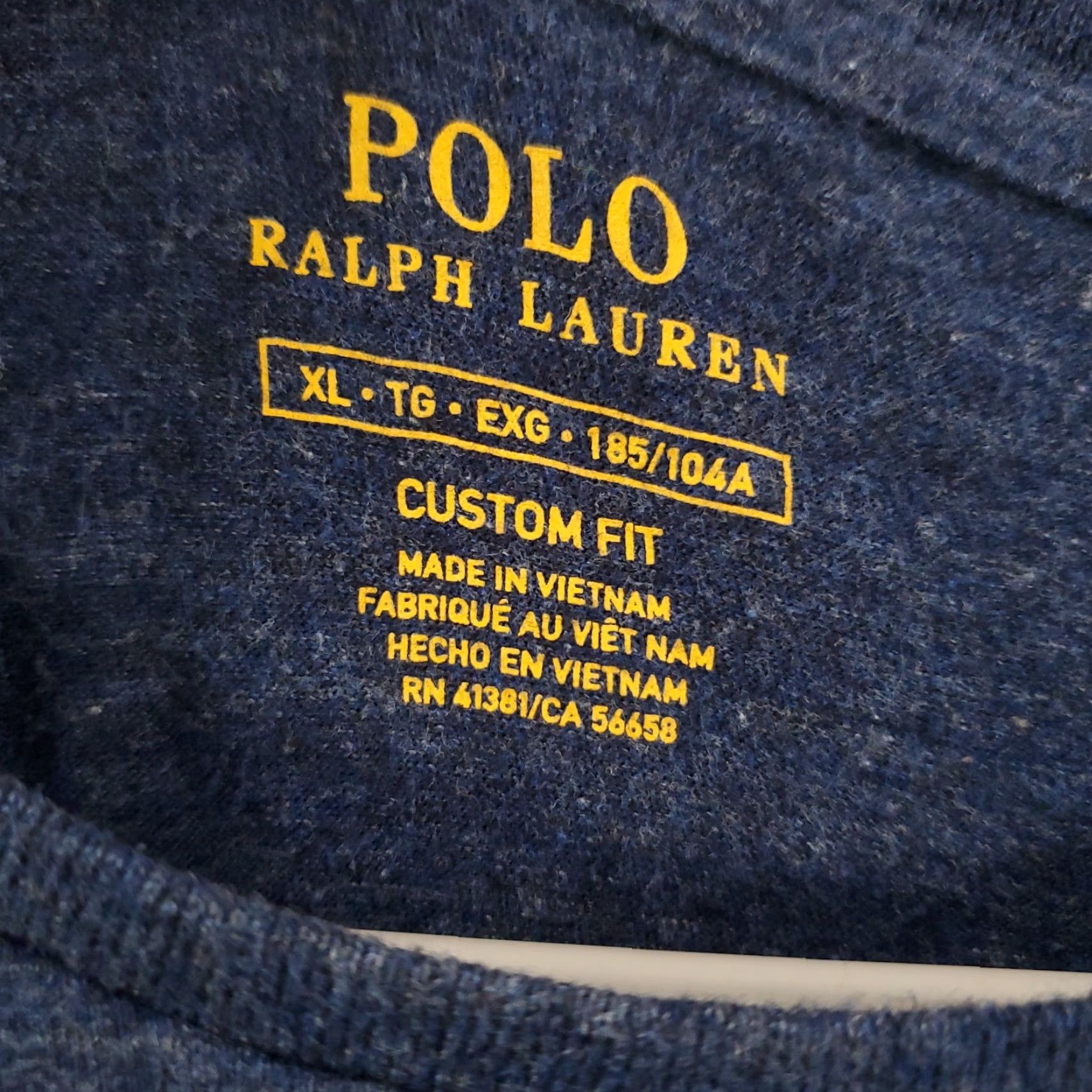 Polo Ralph Lauren Polo Ralph Lauren Shirt Mens XL Custom Fit Blue Long Sleeve Pullover Crew Neck Cotton Knit Logo Embroidered Size US XL / EU 56 / 4 - 4 Thumbnail