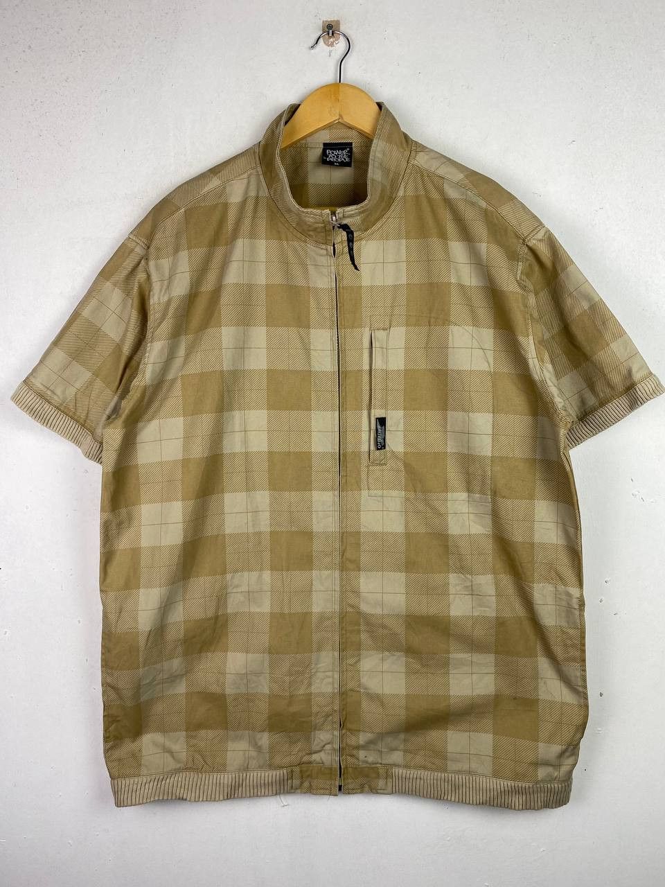 Japanese Brand power to the poeple short sleeves checkered khakis jacket Size US XL / EU 56 / 4 - 1 Thumbnail