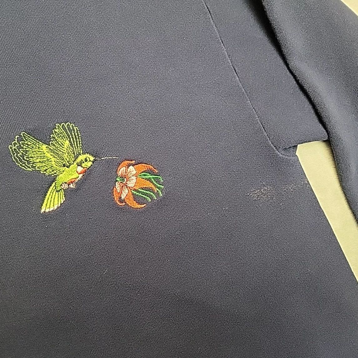 Jerzees VINTAGE Jerzees Sweatshirt Womens M Blue Embroidered Humming Birds 80s 90s Retro Size M / US 6-8 / IT 42-44 - 4 Thumbnail
