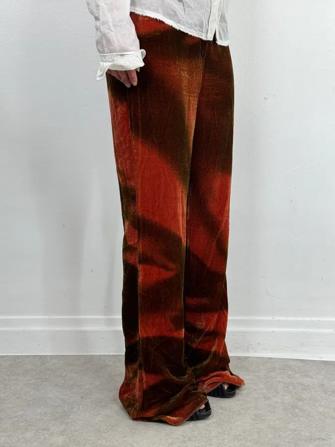 Roberto Cavalli 2000s Roberto Cavalli Red Velvet Abstract Pants Size 26" / US 2 / IT 38 - 6 Thumbnail