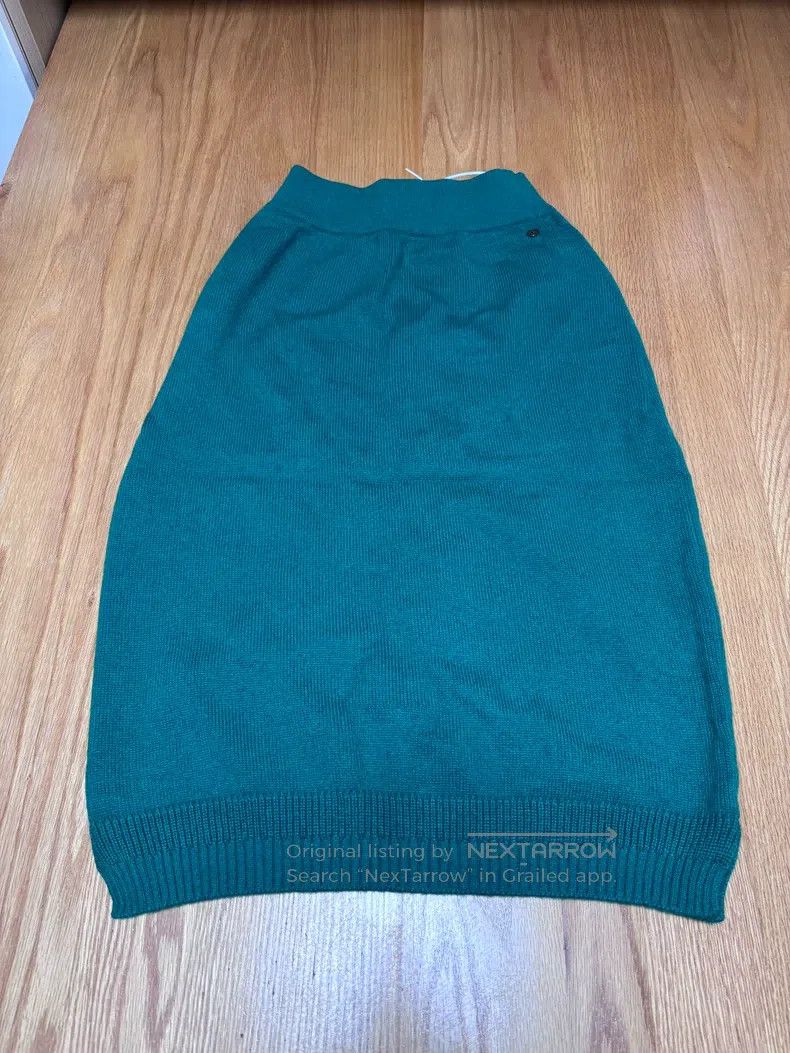 Hermes Hermes Peacock green knitted skirt, 100% cashmere fabric Size 25" / US 0 / IT 36 - 1 Thumbnail