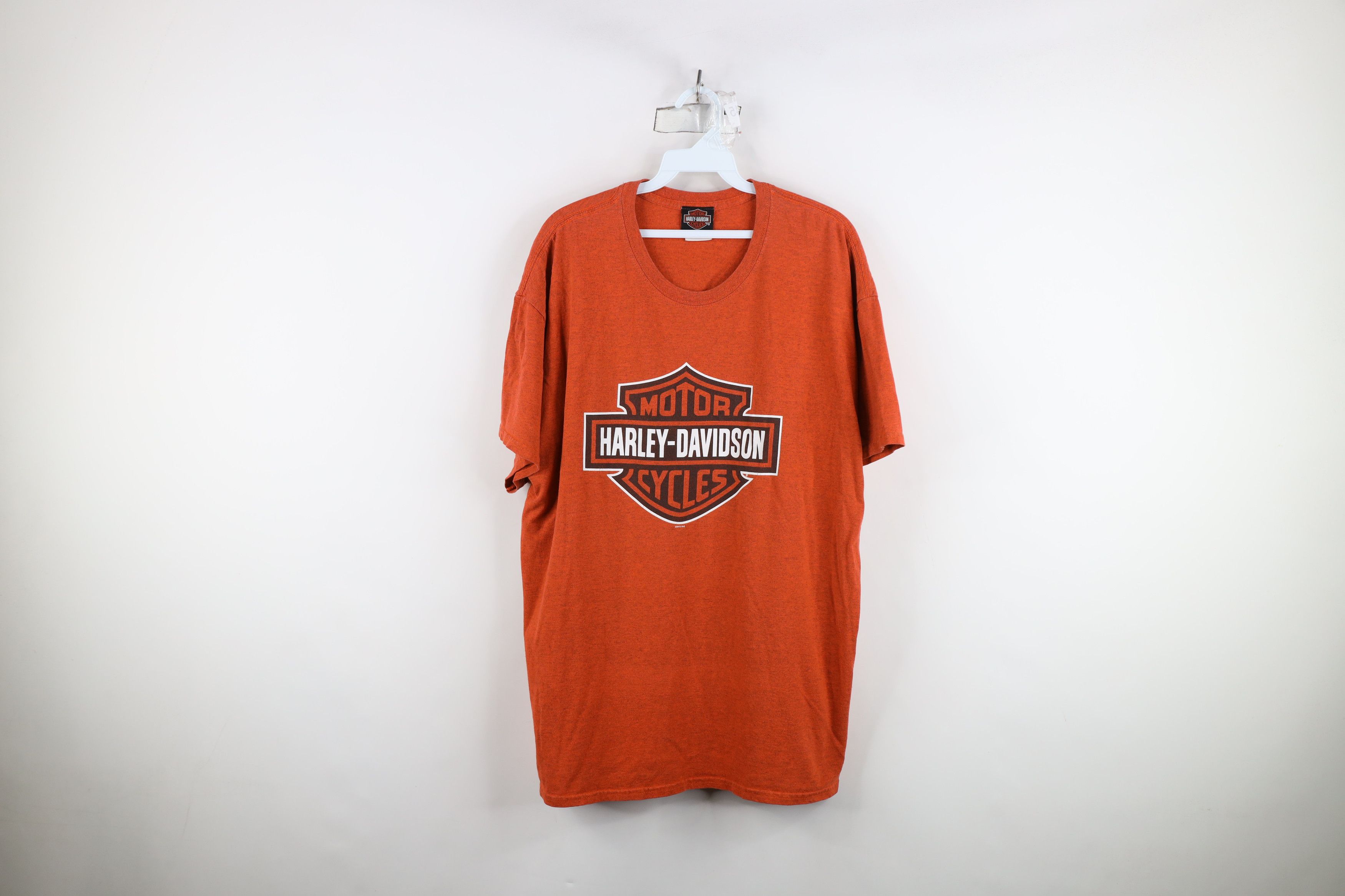 Harley Davidson Vintage Y2K Harley Davidson Spell Big Logo T-Shirt Orange Size US XL / EU 56 / 4 - 1 Thumbnail