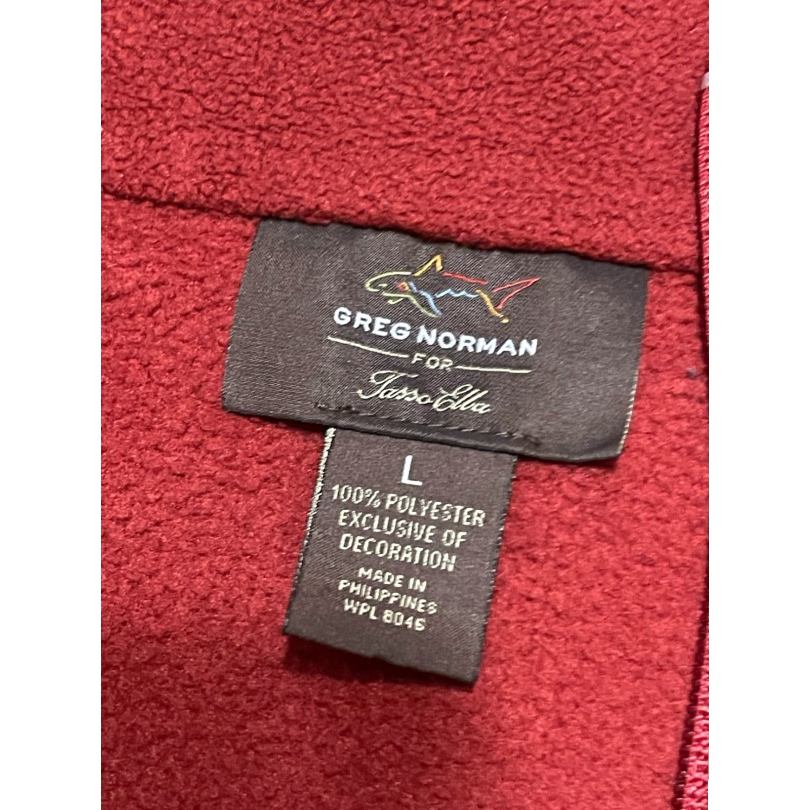 Vintage Greg Norman Sweater Men's Large Red Gray Full Zip Fleece Pockets, Regular Fit, Solid, Casual, Men, XL? Wait check. Size US L / EU 52-54 / 3 - 7 Thumbnail