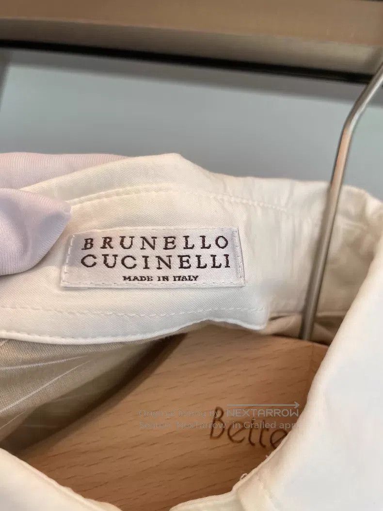 Other Brunello Cucinelli Khaki striped cotton shirt Size M / US 6-8 / IT 42-44 - 2 Thumbnail