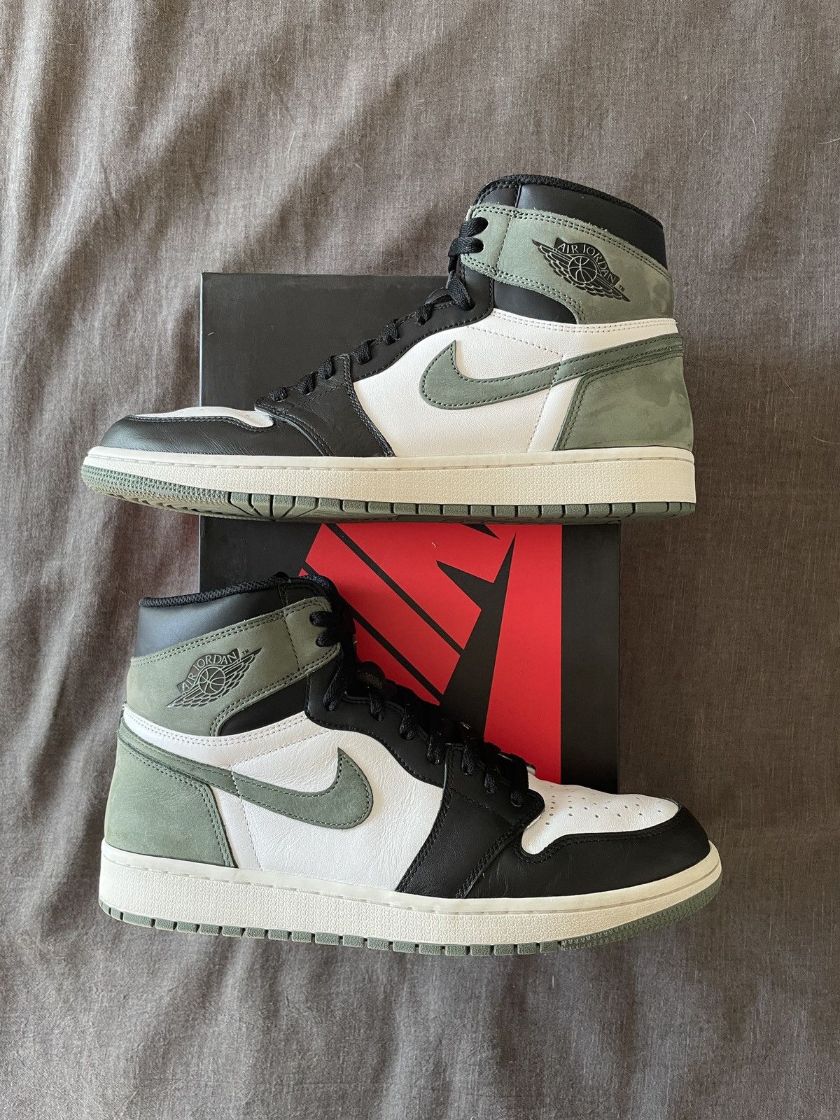 image of Jordan Nike Air Jordan 1 ‘Clay Green’ Shoes, Men's (Size 12)