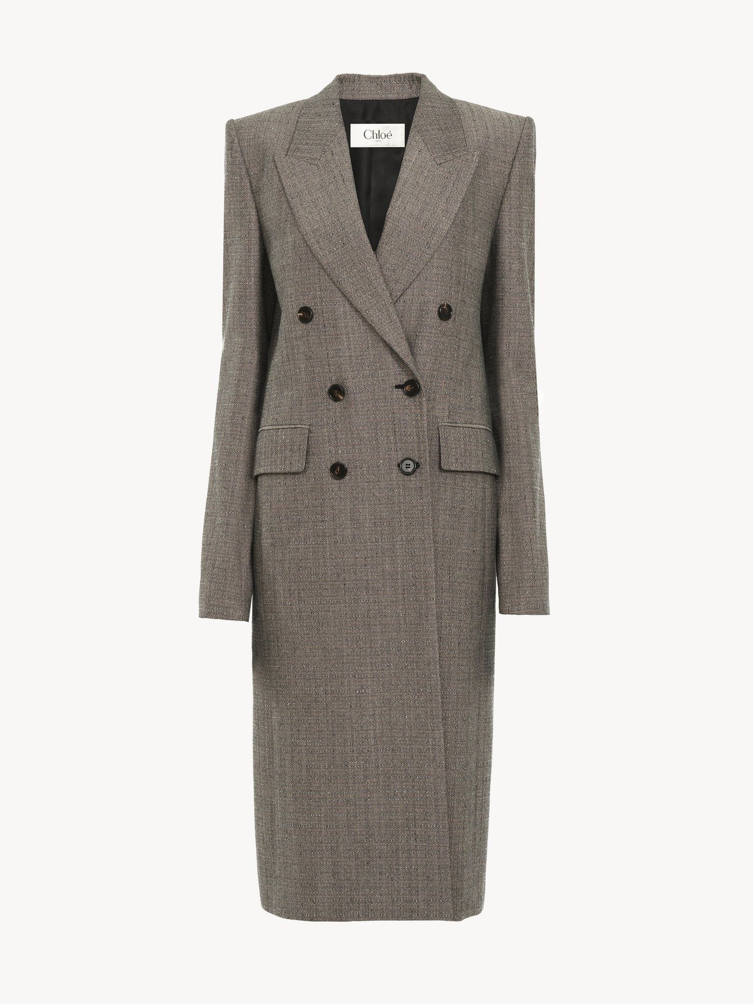 Chloe o1loc1c11025 Tailored Coat in Black & White Size L / US 10 / IT 46 - 1 Thumbnail