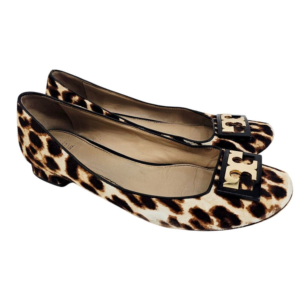 Tory Burch Gigi Calf Hair Animal Print Block Heel Pump 9