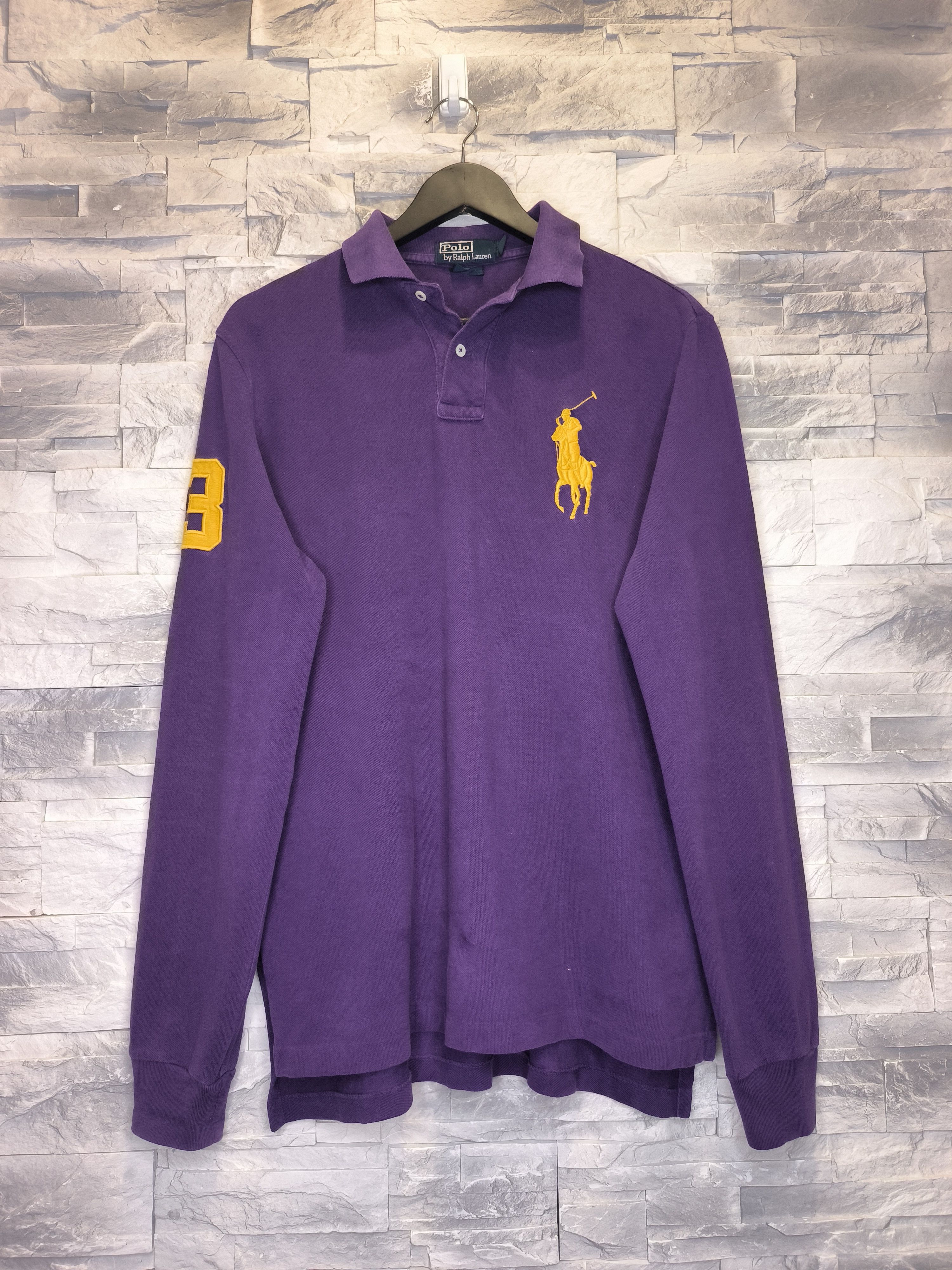 Polo Ralph Lauren ポロシャツ 長袖 Chief keef 紫 Polo Ralph Lauren × Vintage Ralph Lauren Los Angeles Chief keef RL